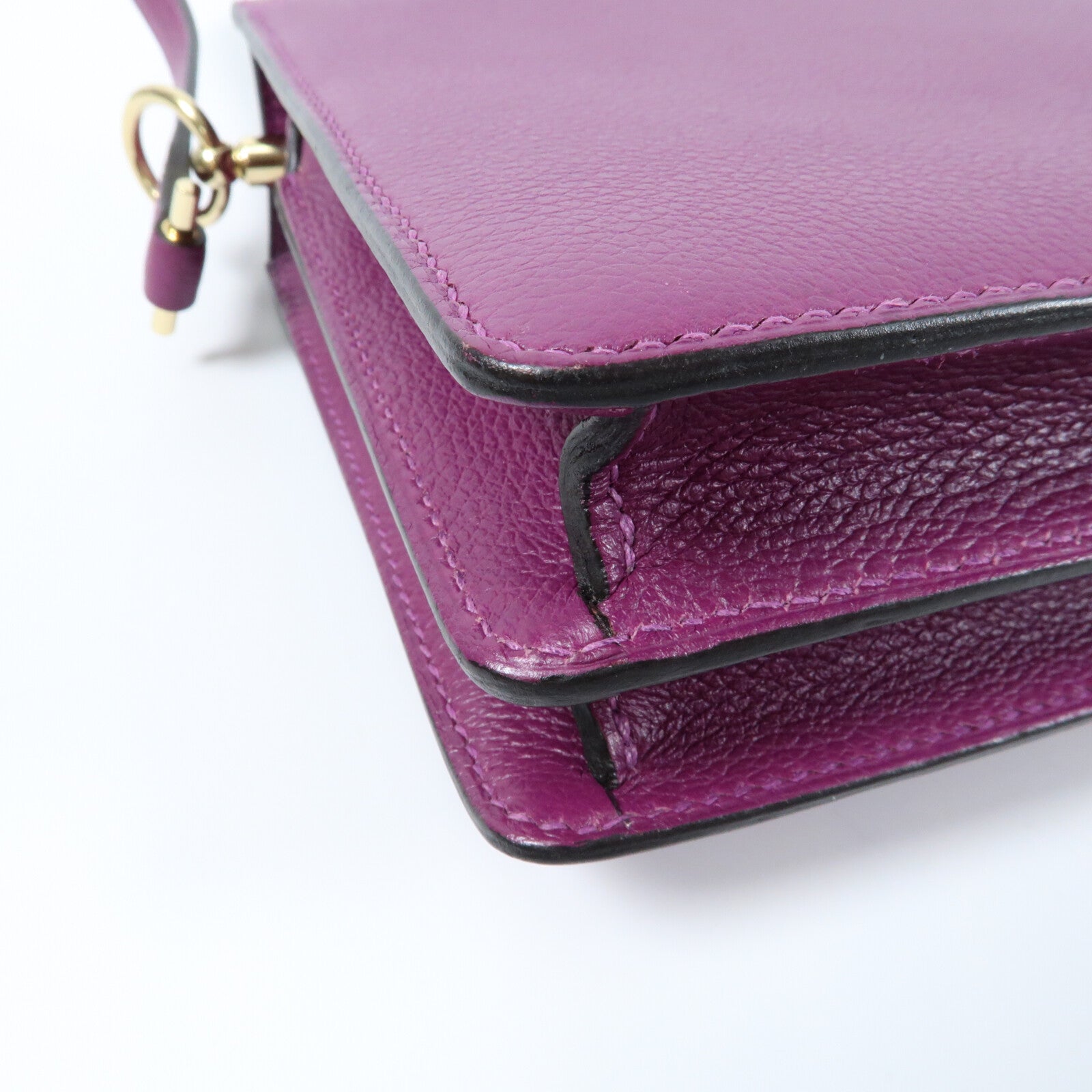 HERMES Evercolor皮革Mini Roulis金扣肩背袋Anemone