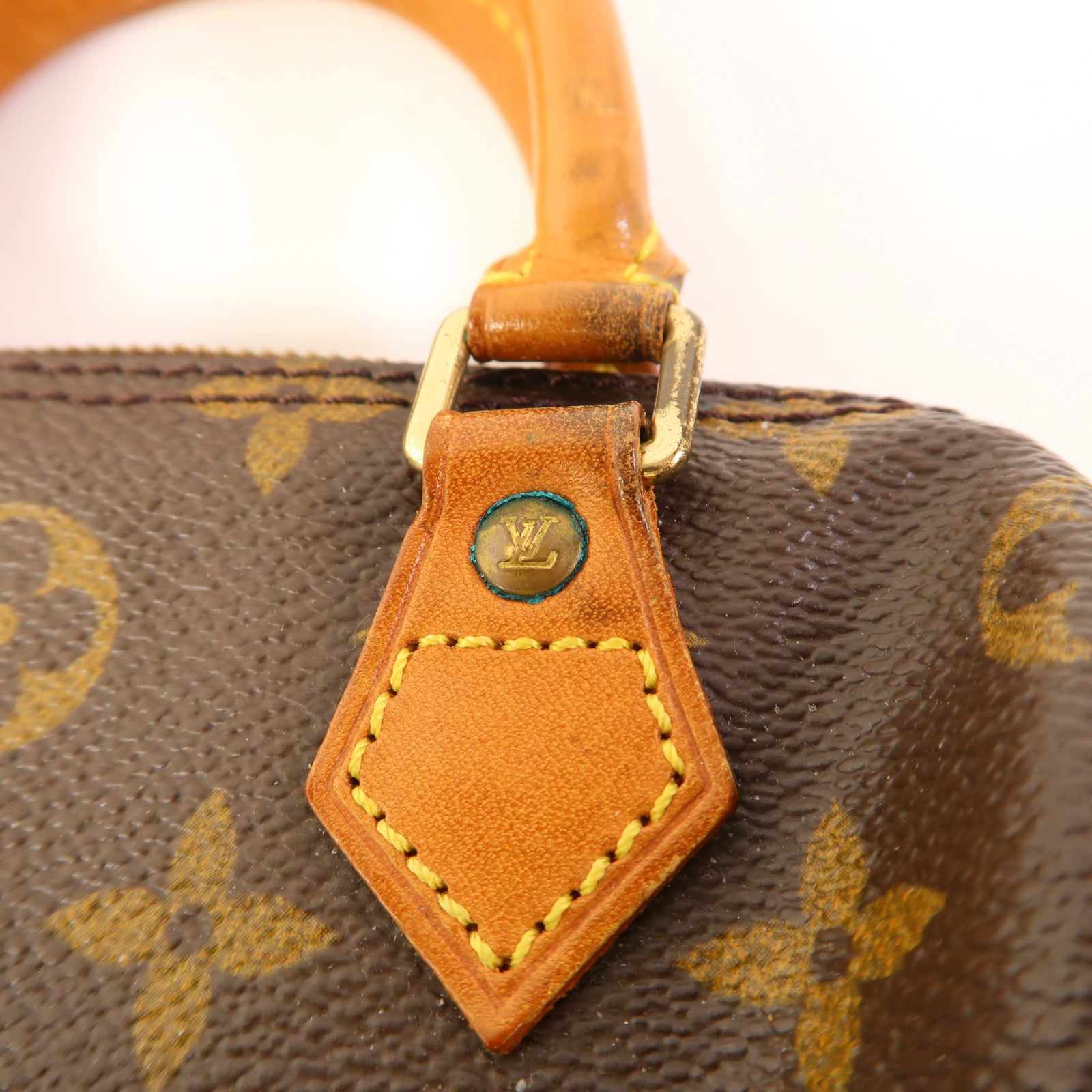 LOUIS VUITTON Monogram Speedy Mini金扣手挽袋棕色