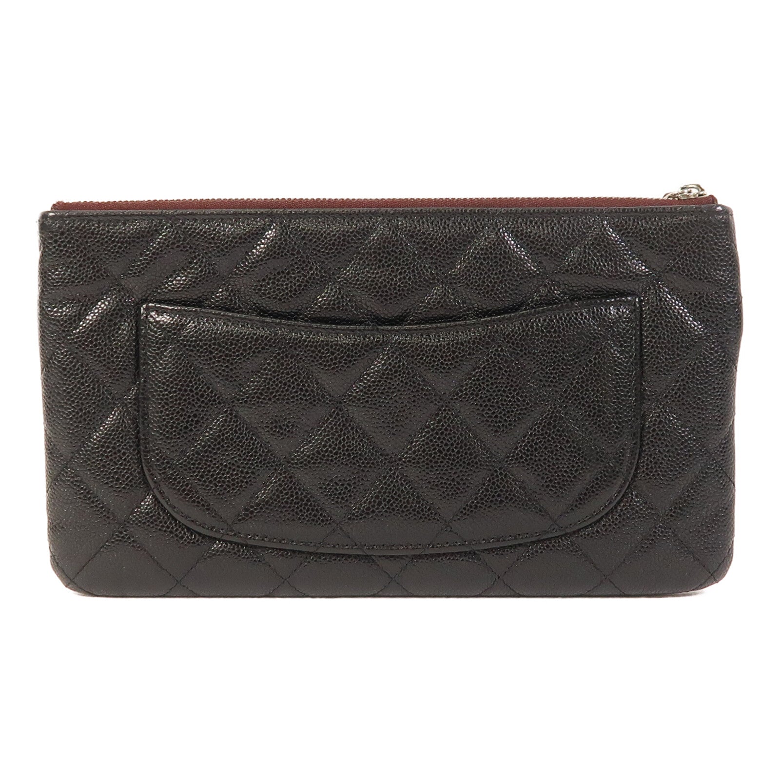 CHANEL 牛皮皮革Clutch Bag銀扣手拿包