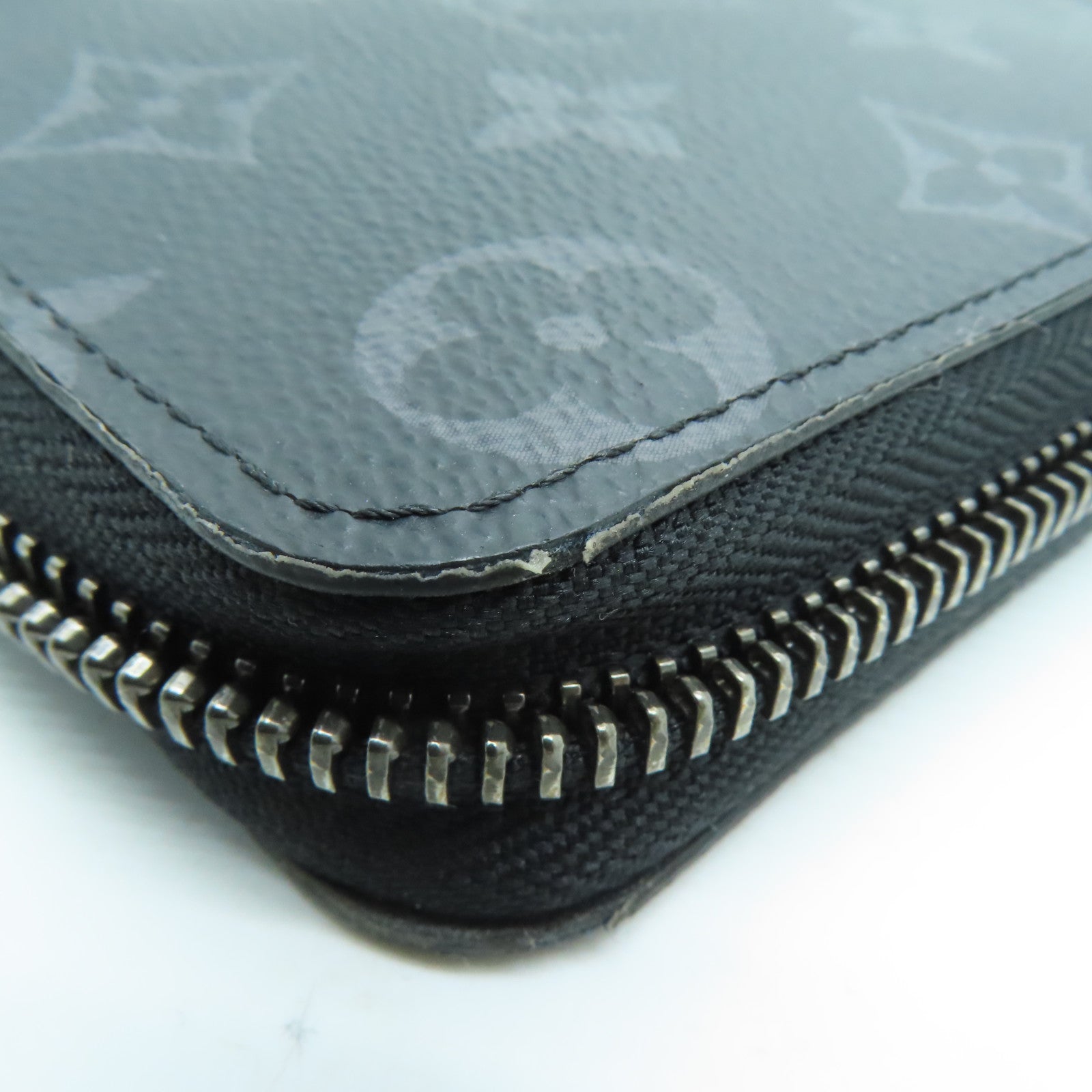 LOUIS VUITTON Monogram Eclipse Long pocketbook silver buckle long wallet black
