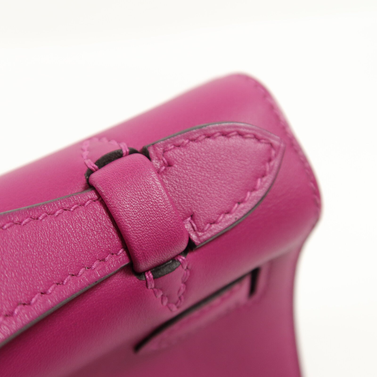 HERMES Swift皮革Kelly Pochette手挽袋Rose Purple