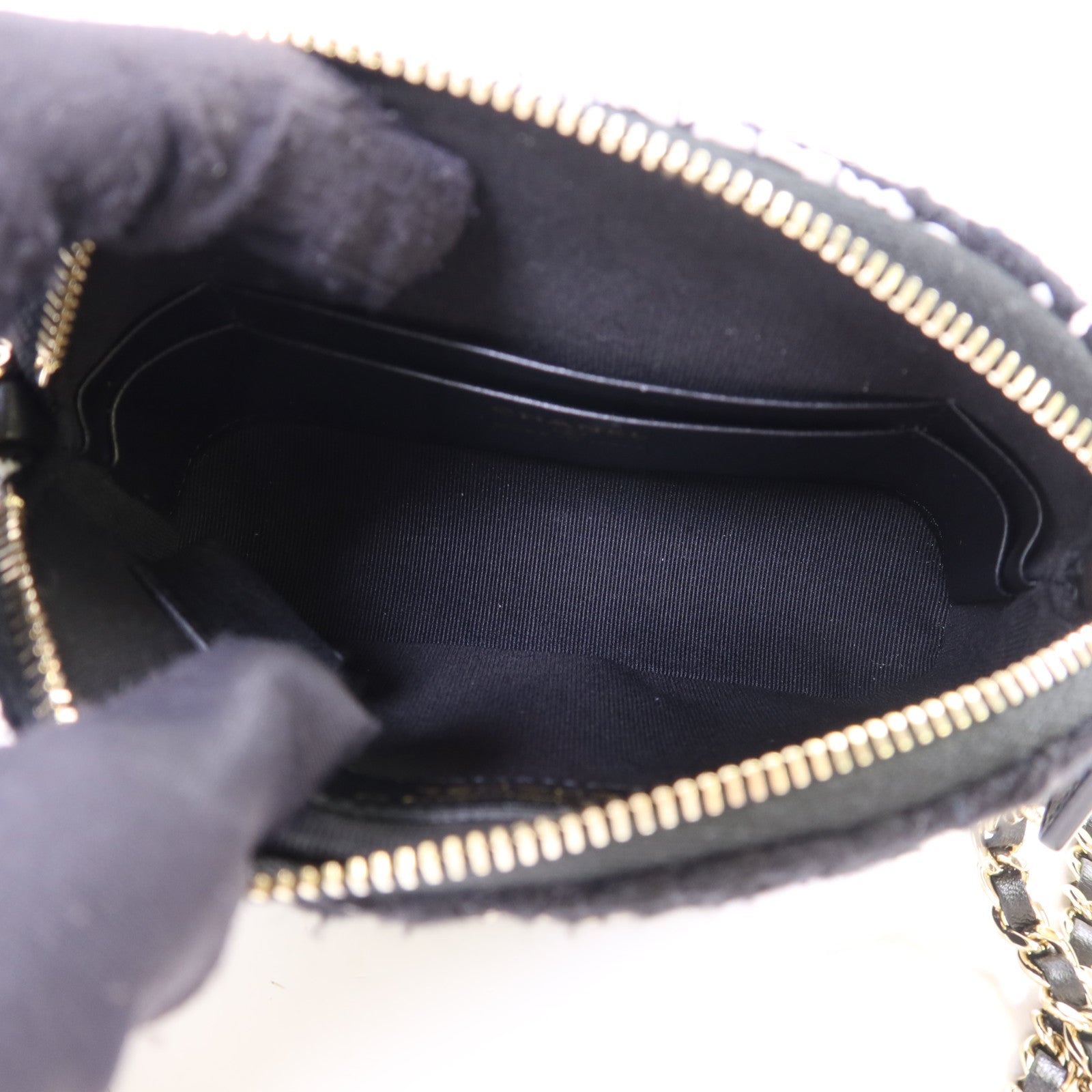 CHANEL 斜紋軟呢Chain Shoulder Bag金扣鏈帶肩背袋