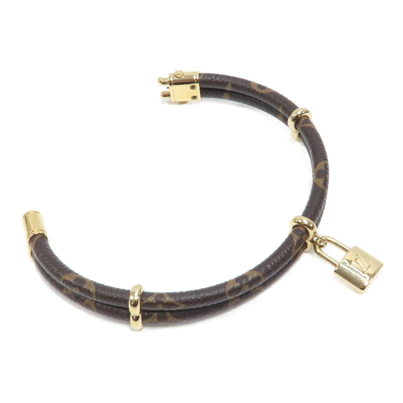 LOUIS VUITTON Monogram Keep It Twice Bracelet金扣手鐲啡色