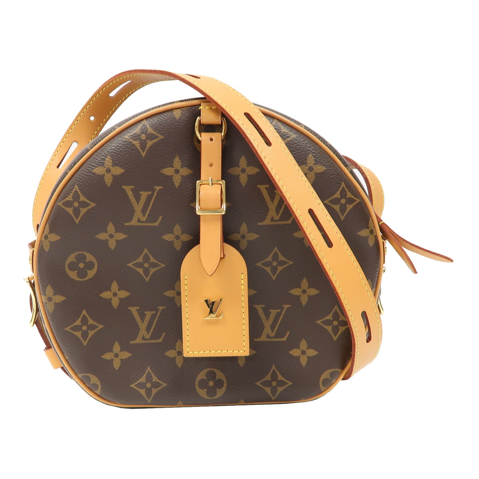 LOUIS VUITTON Monogram Boite Chapeau Souple MM金扣肩背袋啡色