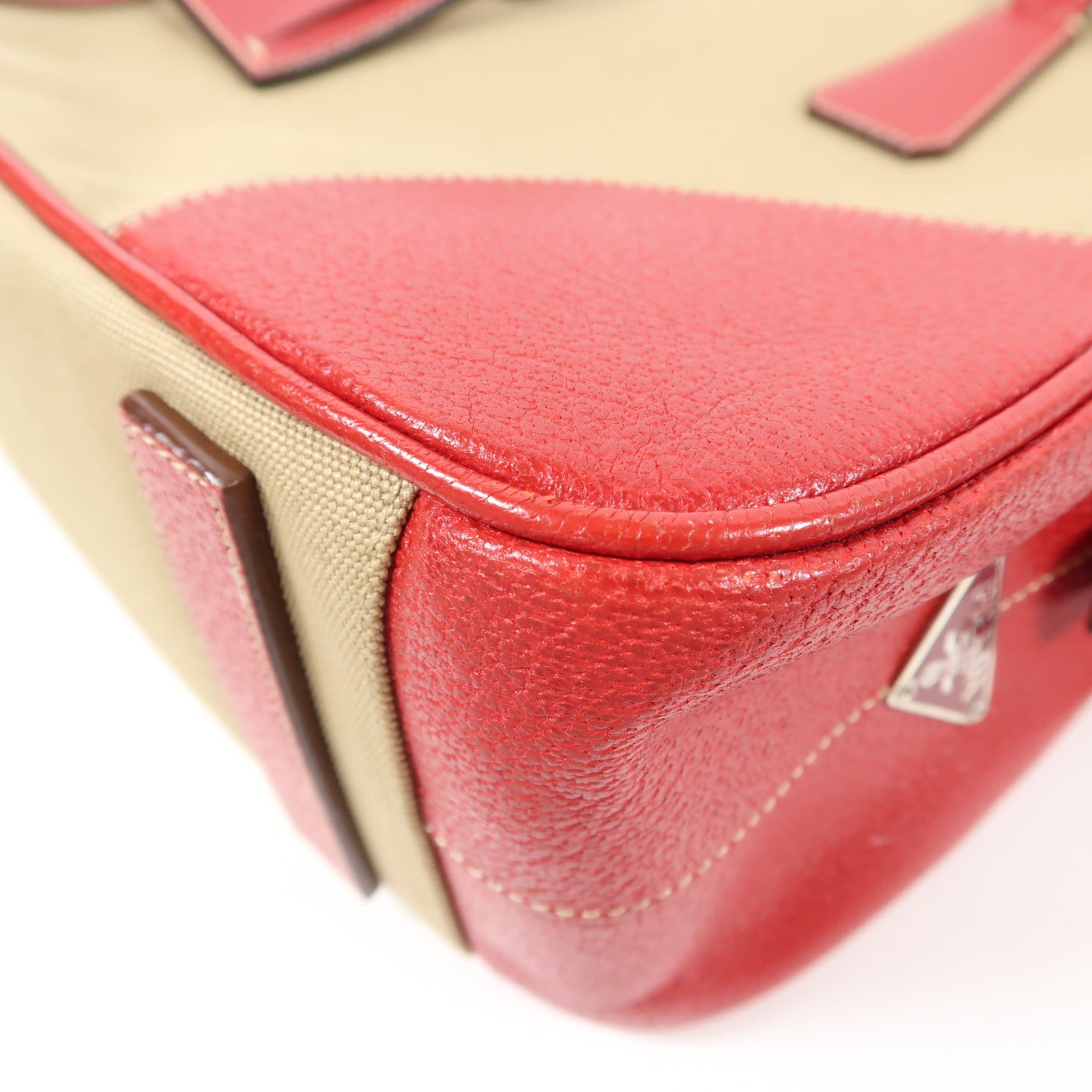 PRADA 帆布Tote Bag銀扣手挽袋