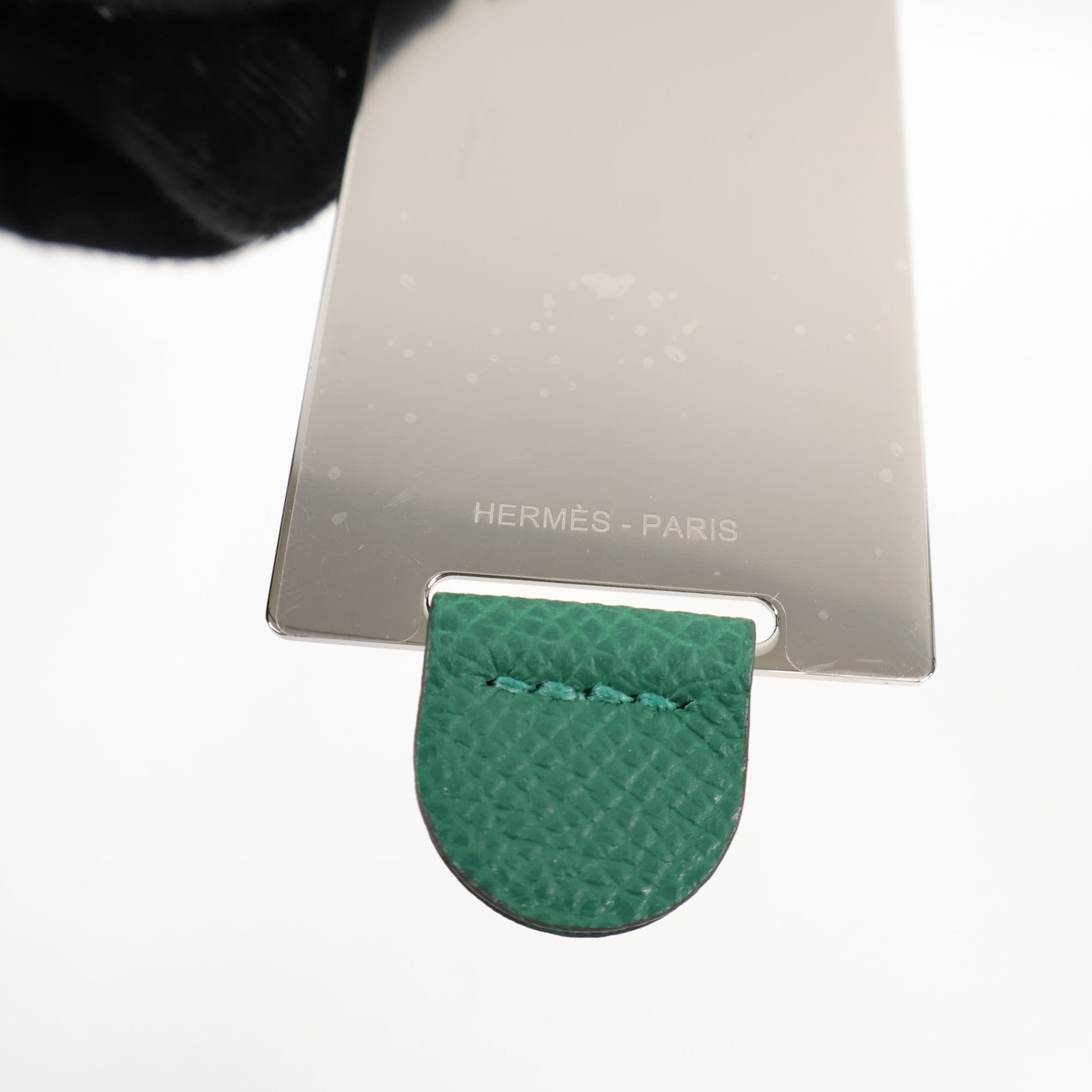 HERMES Epsom皮革Constance Elan銀扣肩背袋Vert Moyen