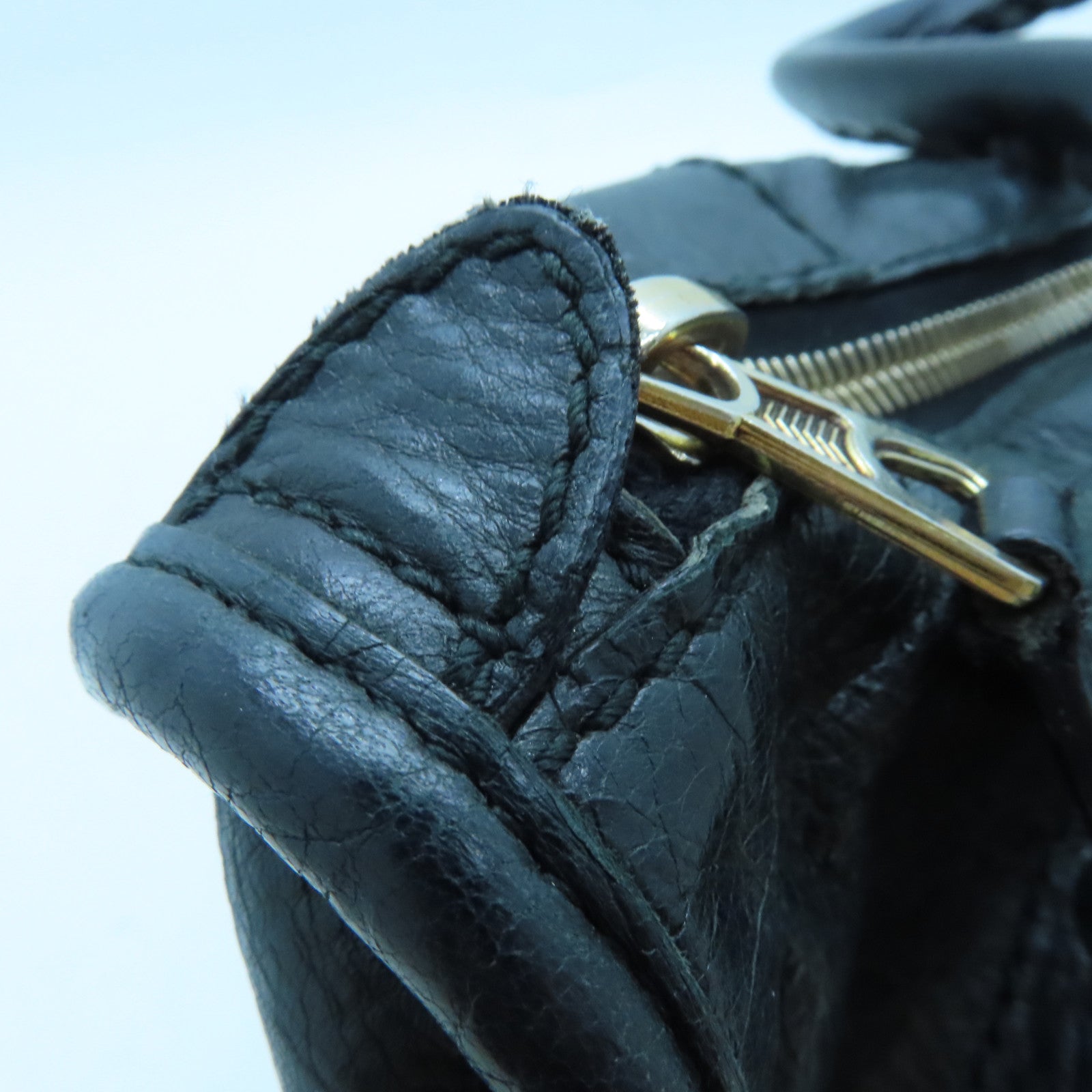 BALENCIAGA 牛皮皮革Giant Work金扣手挽袋黑色