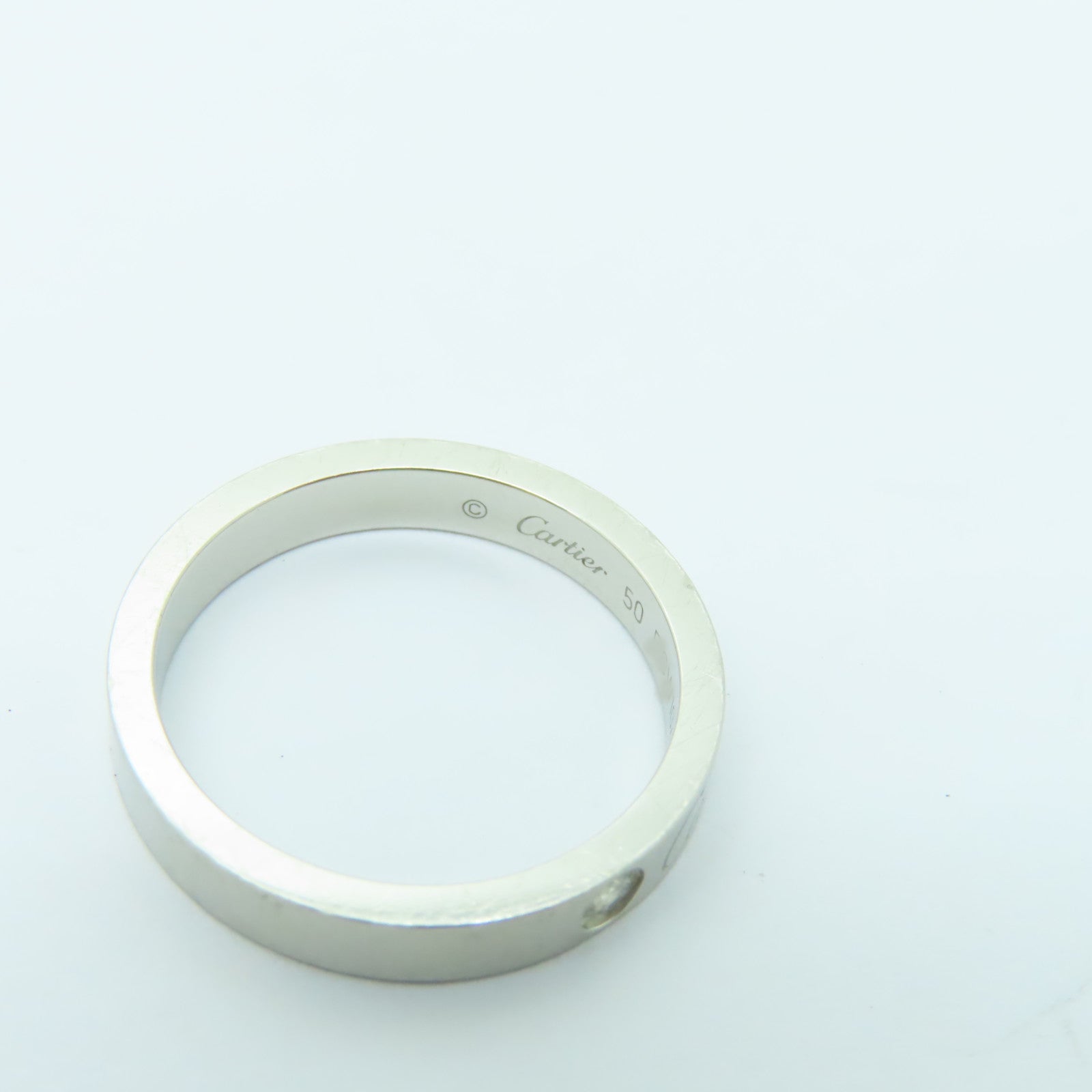 CARTIER **【激減優惠】PT950鉑金C DE Cartier Wedding Ring戒指US#5.25/Cartier#50銀色