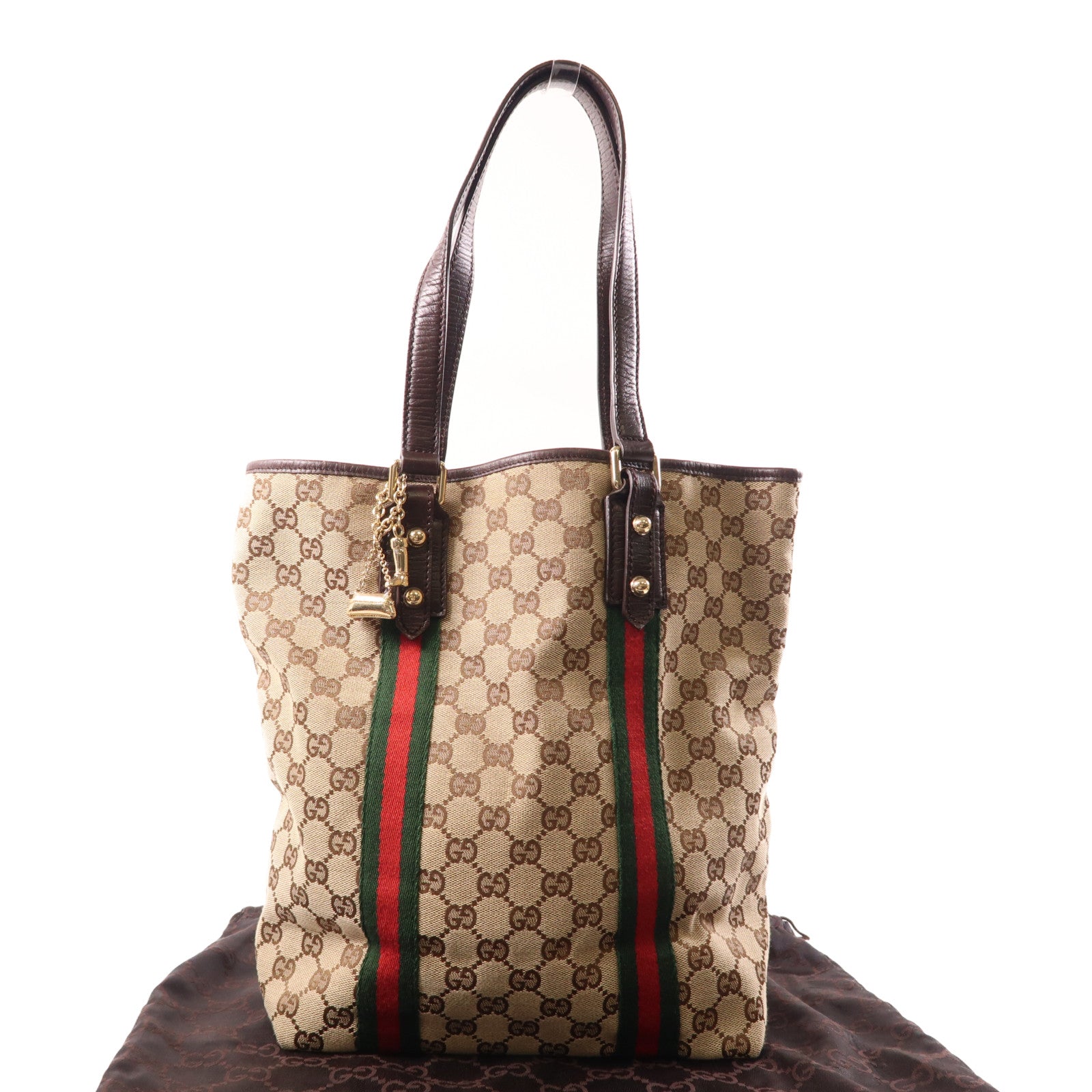 GUCCI 帆布Shoulder Tote金扣肩背袋/手挽袋