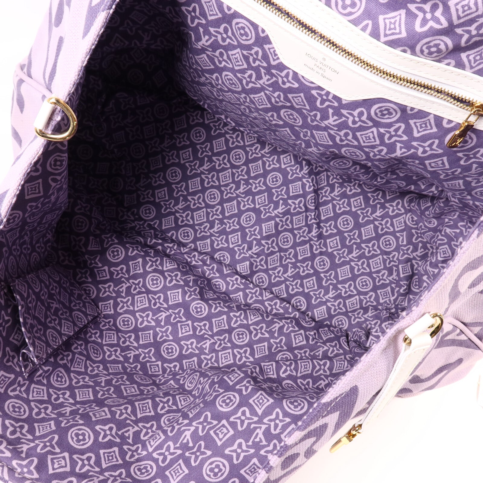 LOUIS VUITTON 帆布Cruise Line Tahitienne GM金扣肩背袋