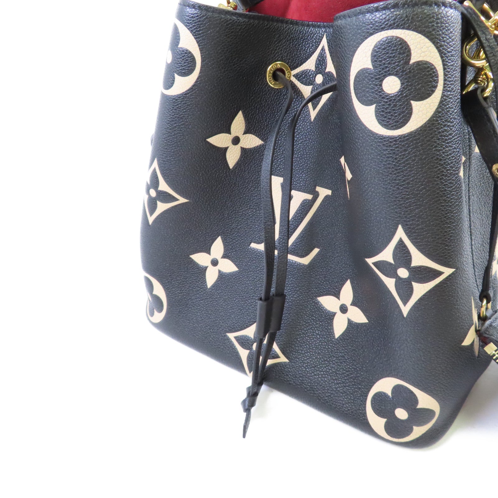 LOUIS VUITTON Monogram Empreinte Giant Neo Noe MM 2Way Shoulder Bag金扣手挽肩背兩用袋黑色/杏色