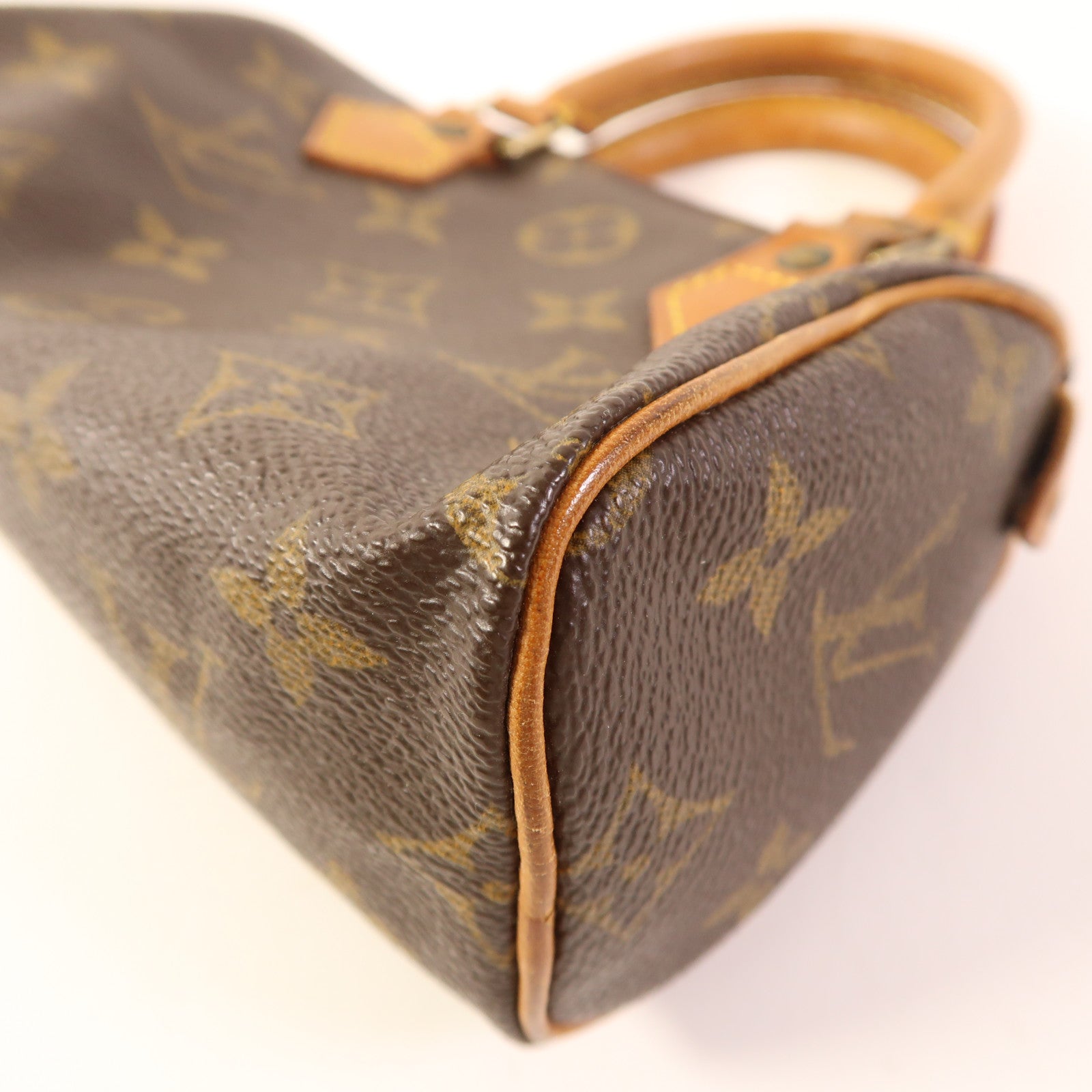 LOUIS VUITTON Monogram Speedy Mini金扣手挽袋棕色