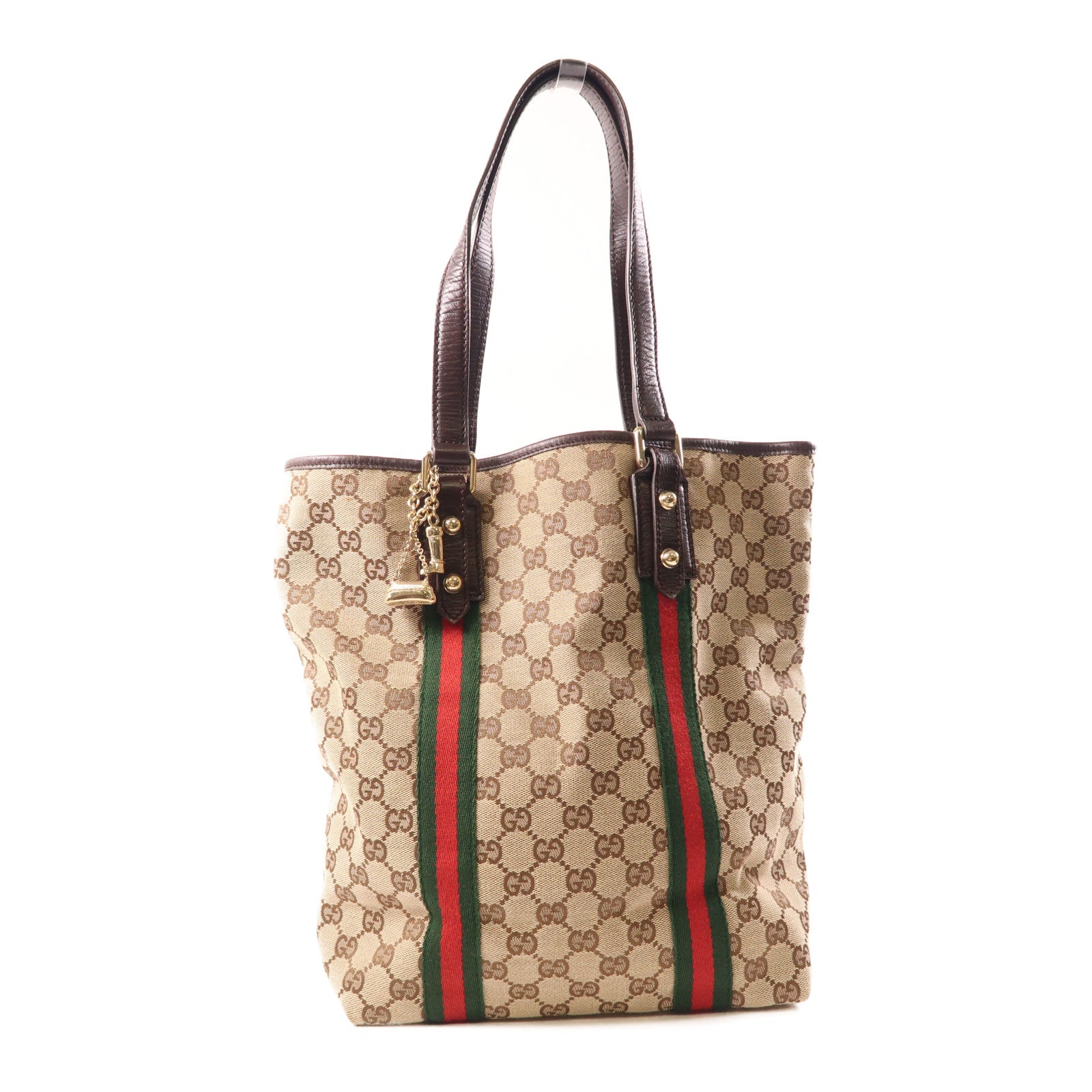 GUCCI 帆布Shoulder Tote金扣肩背袋/手挽袋