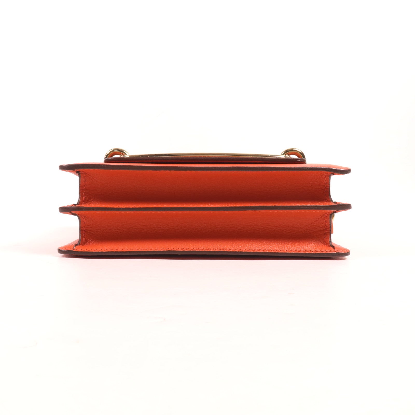 HERMES Evercolor皮革Mini Roulis金扣肩背袋Cuivre/Capucine