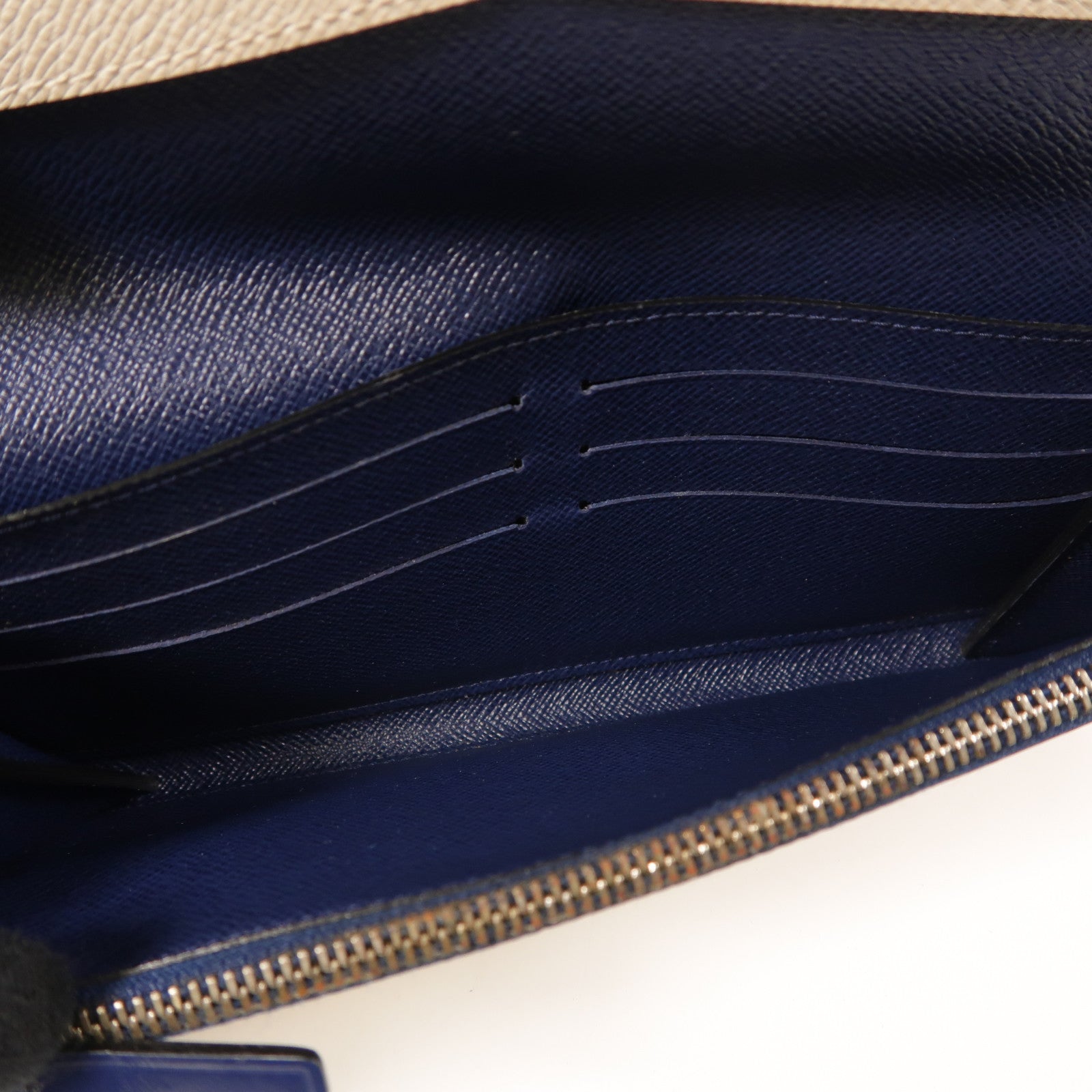 LOUIS VUITTON LV SHW Long Wallet Epi Navy/White