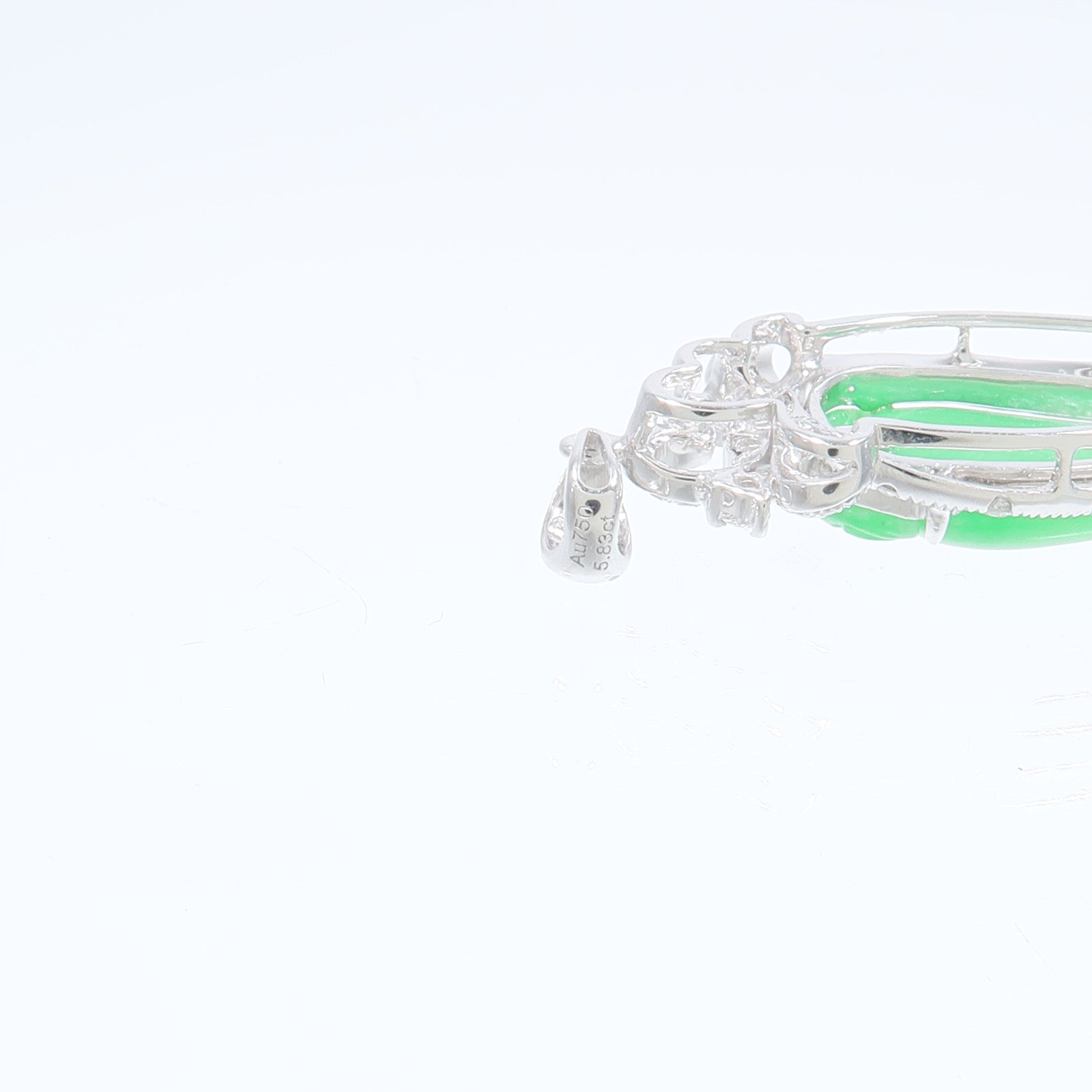 JEWELRY 18K白金Jade Diamond Pendant Top翡翠/鑽石吊墜