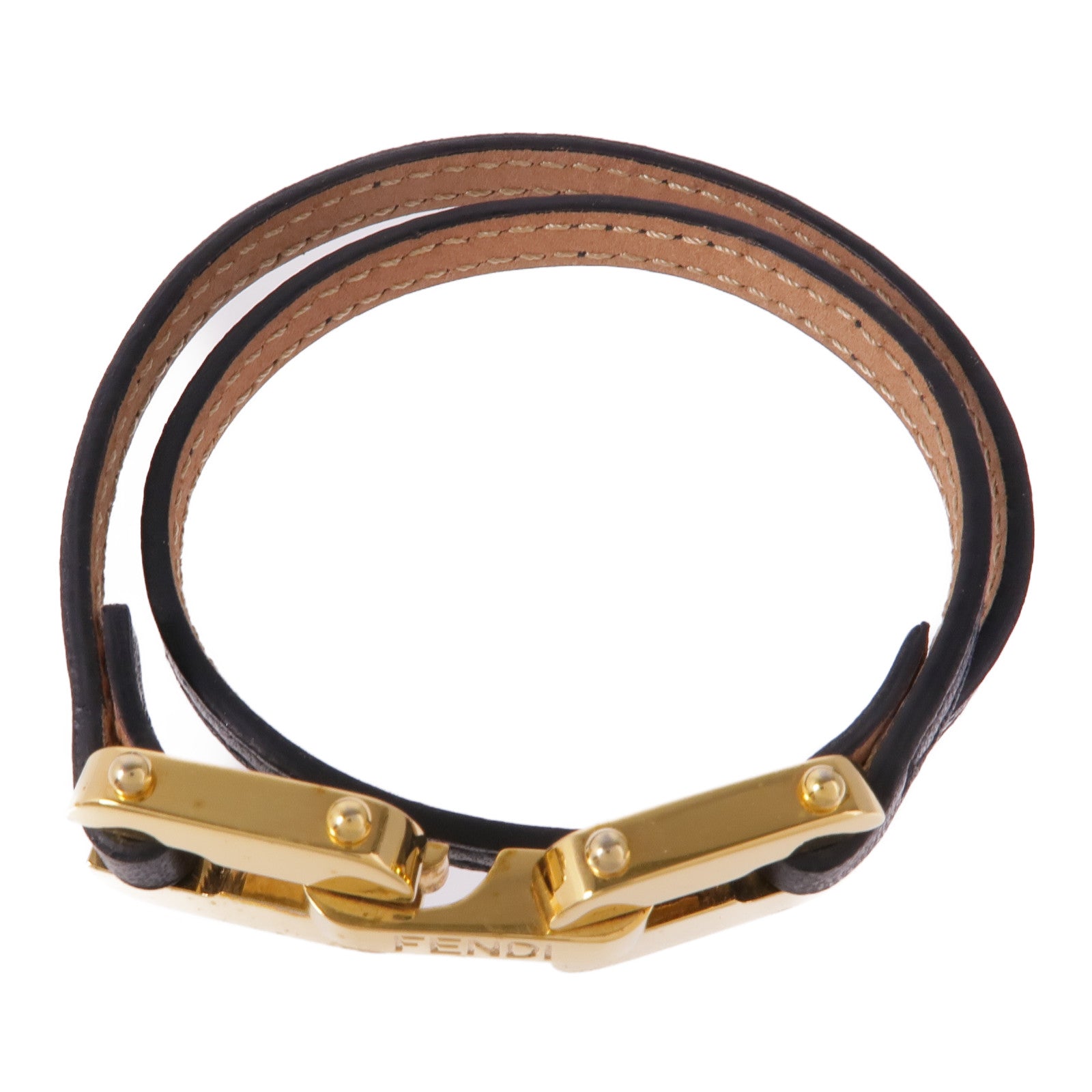 FENDI 牛皮皮革Bracelet金扣手帶