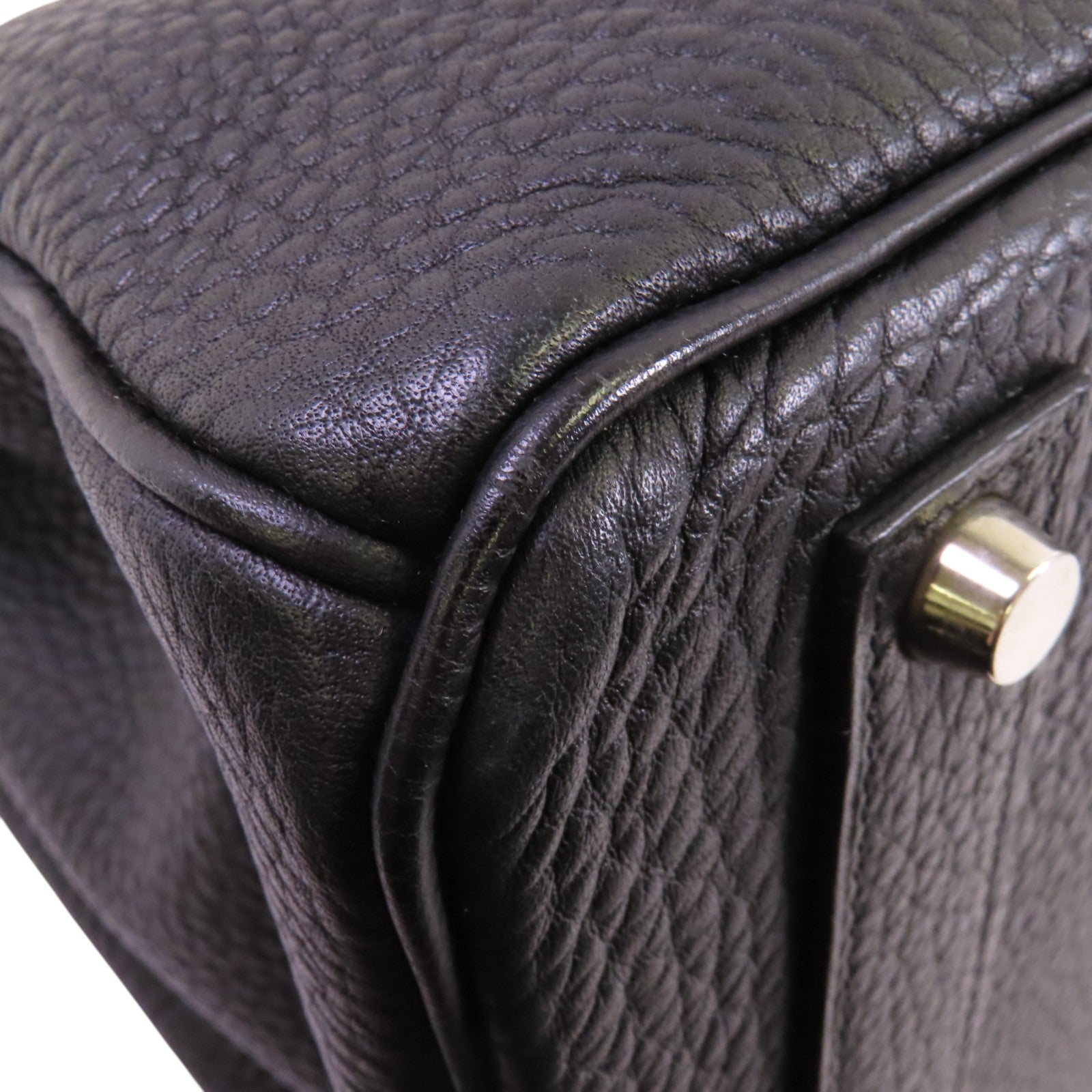 HERMES Togo皮革Birkin 45銀扣肩背袋