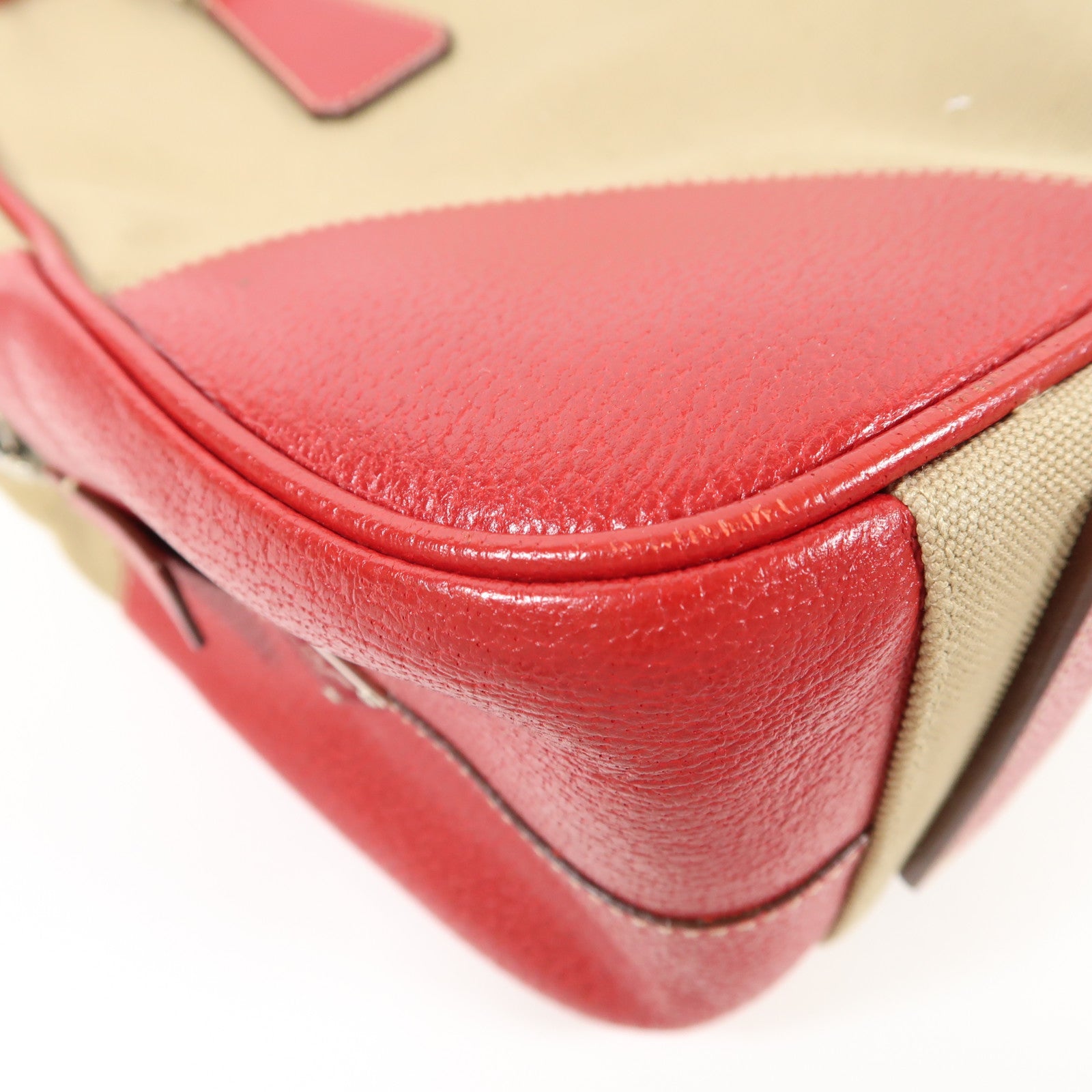 PRADA 帆布Tote Bag銀扣手挽袋