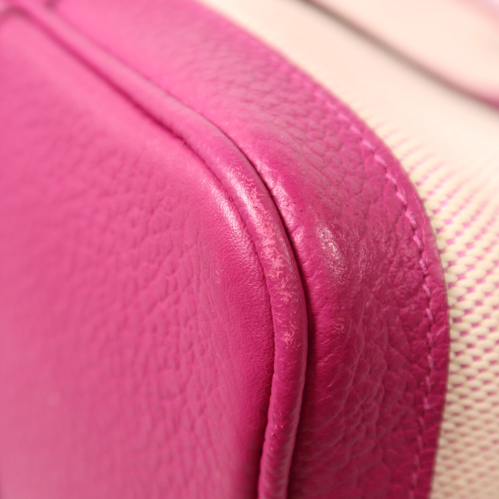 HERMES Toile H帆布Garden Party PM手挽袋Rose Pourpre