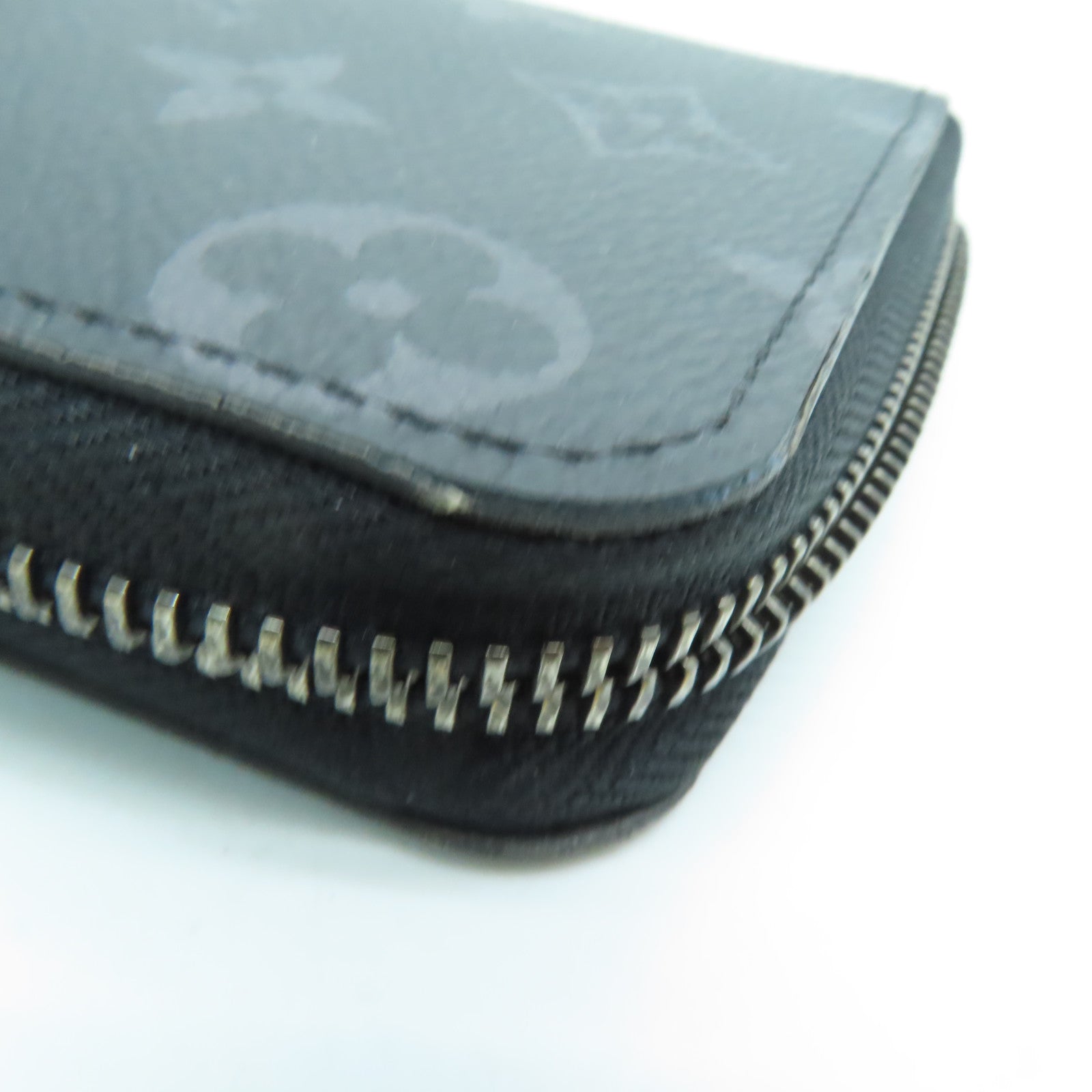 LOUIS VUITTON Monogram Eclipse Long pocketbook silver buckle long wallet black