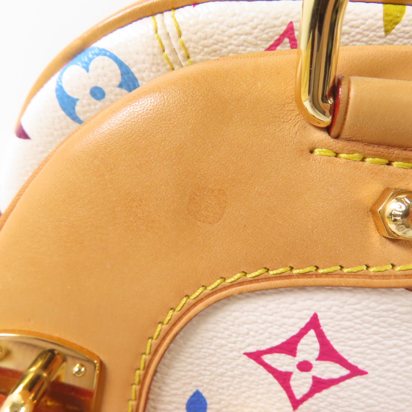 LOUIS VUITTON Monogram Multicolore Claudia金扣肩背袋白色/彩色