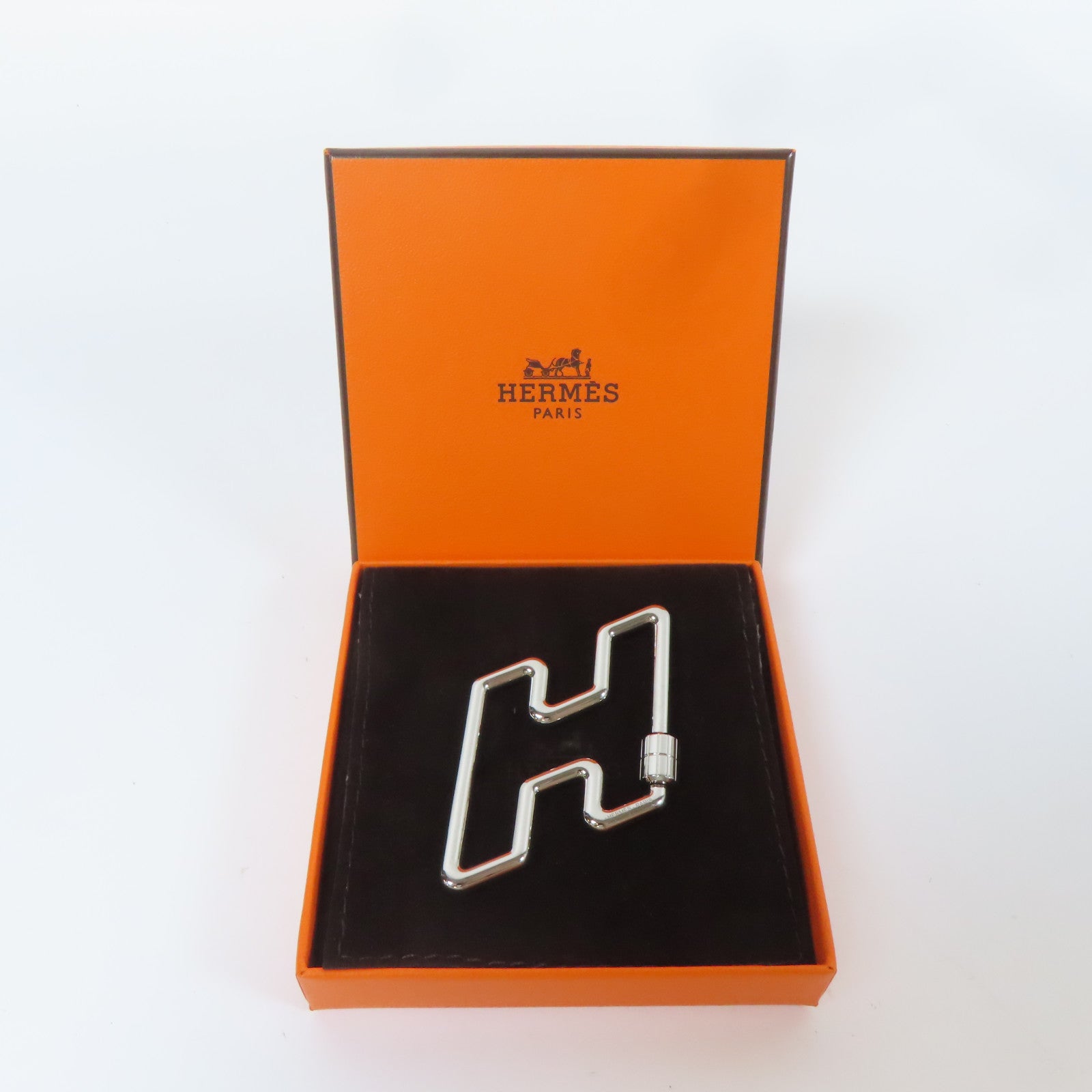HERMES 金屬H Too Speed Key Ring鑰匙圈銀色