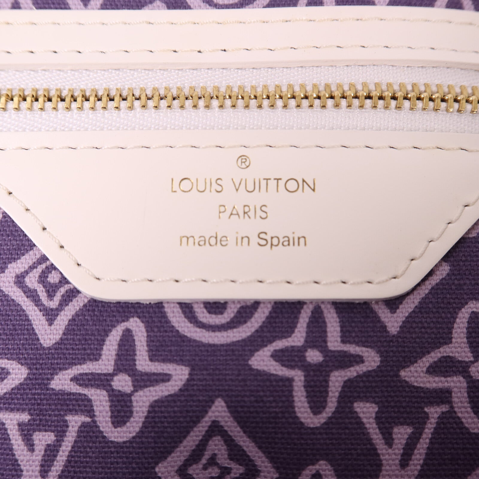 LOUIS VUITTON 帆布Cruise Line Tahitienne GM金扣肩背袋