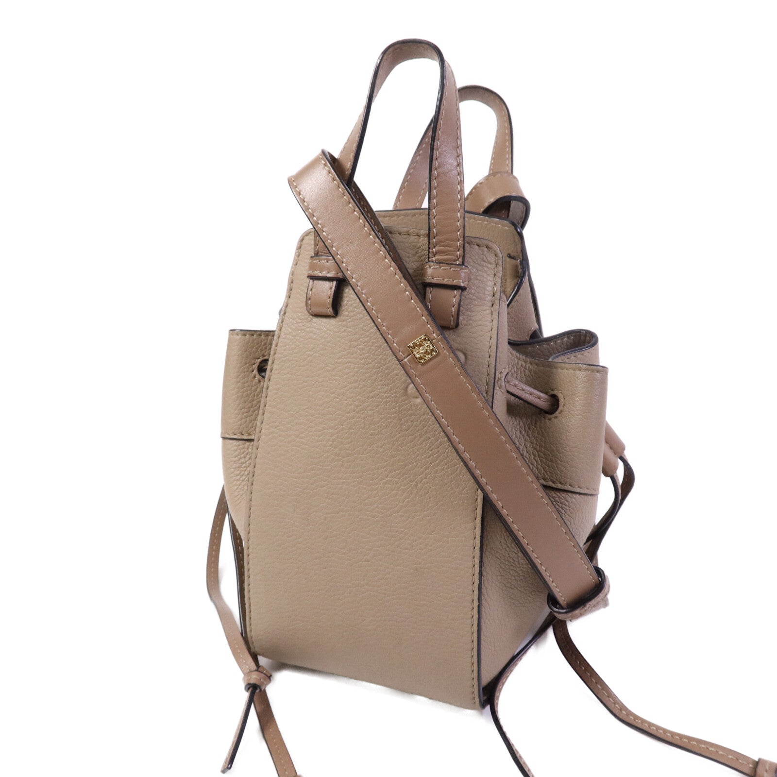 LOEWE 牛皮皮革Hammock Mini金扣手挽肩背兩用袋