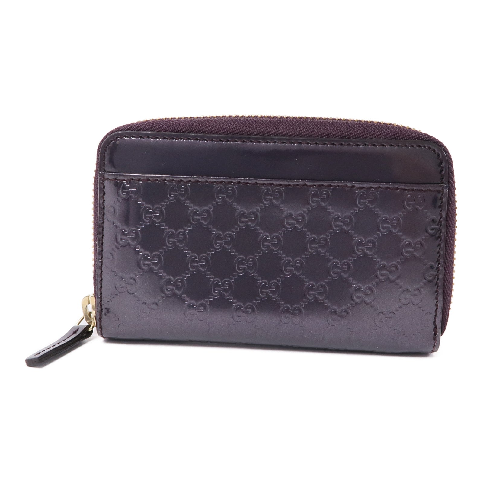 GUCCI 漆皮皮革Card Case金扣卡片套紫色