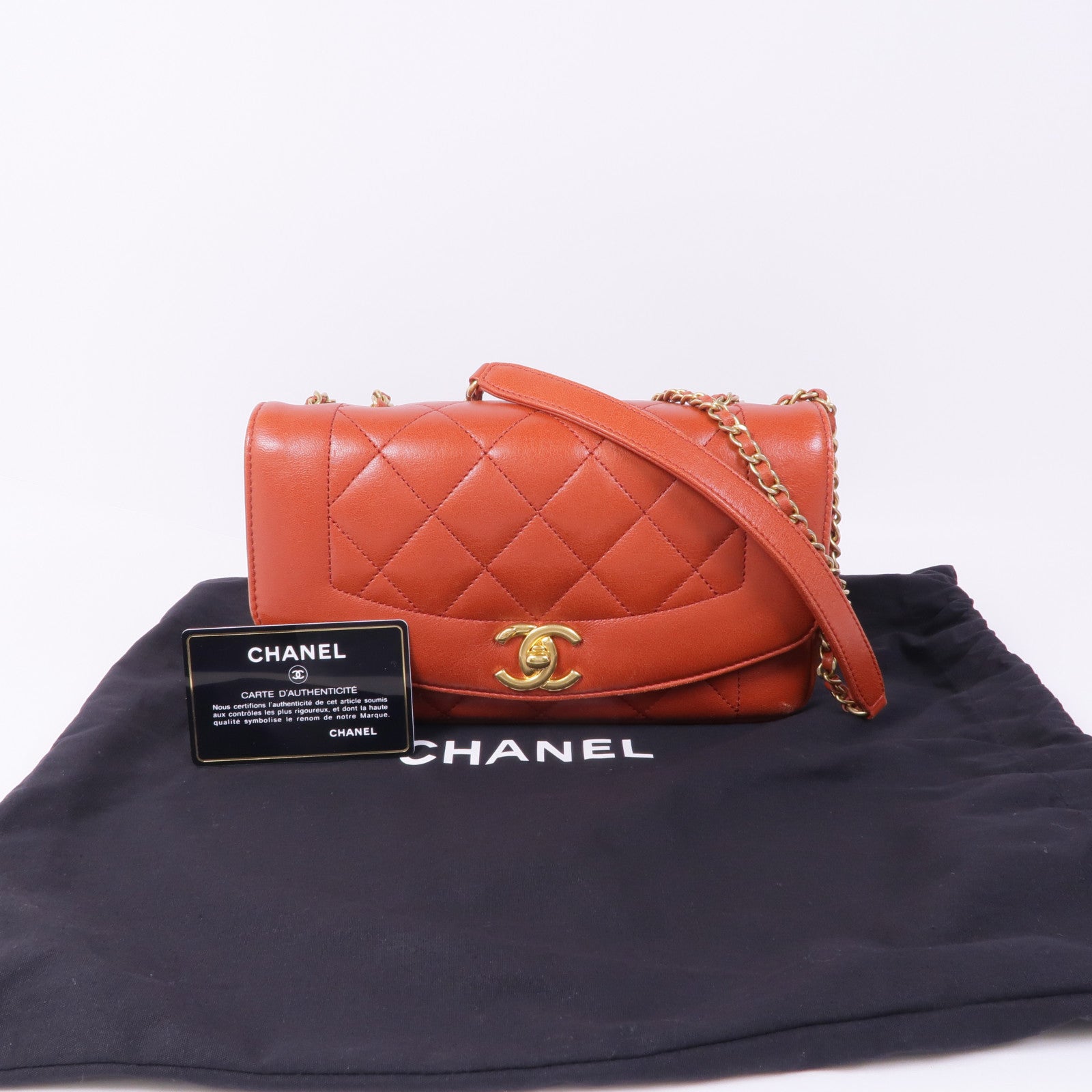 CHANEL 牛皮皮革Chain Shoulder Bag金扣鏈帶肩背袋