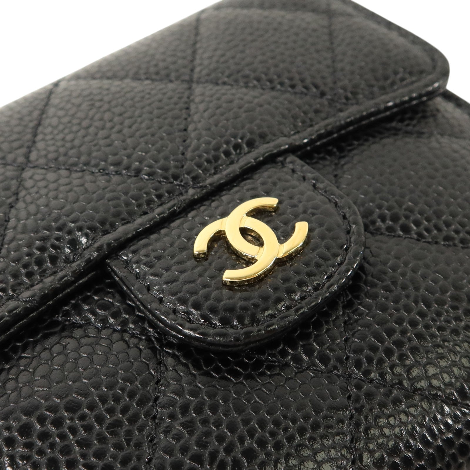 CHANEL 牛皮皮革Classic Trifold Wallet金扣錢包