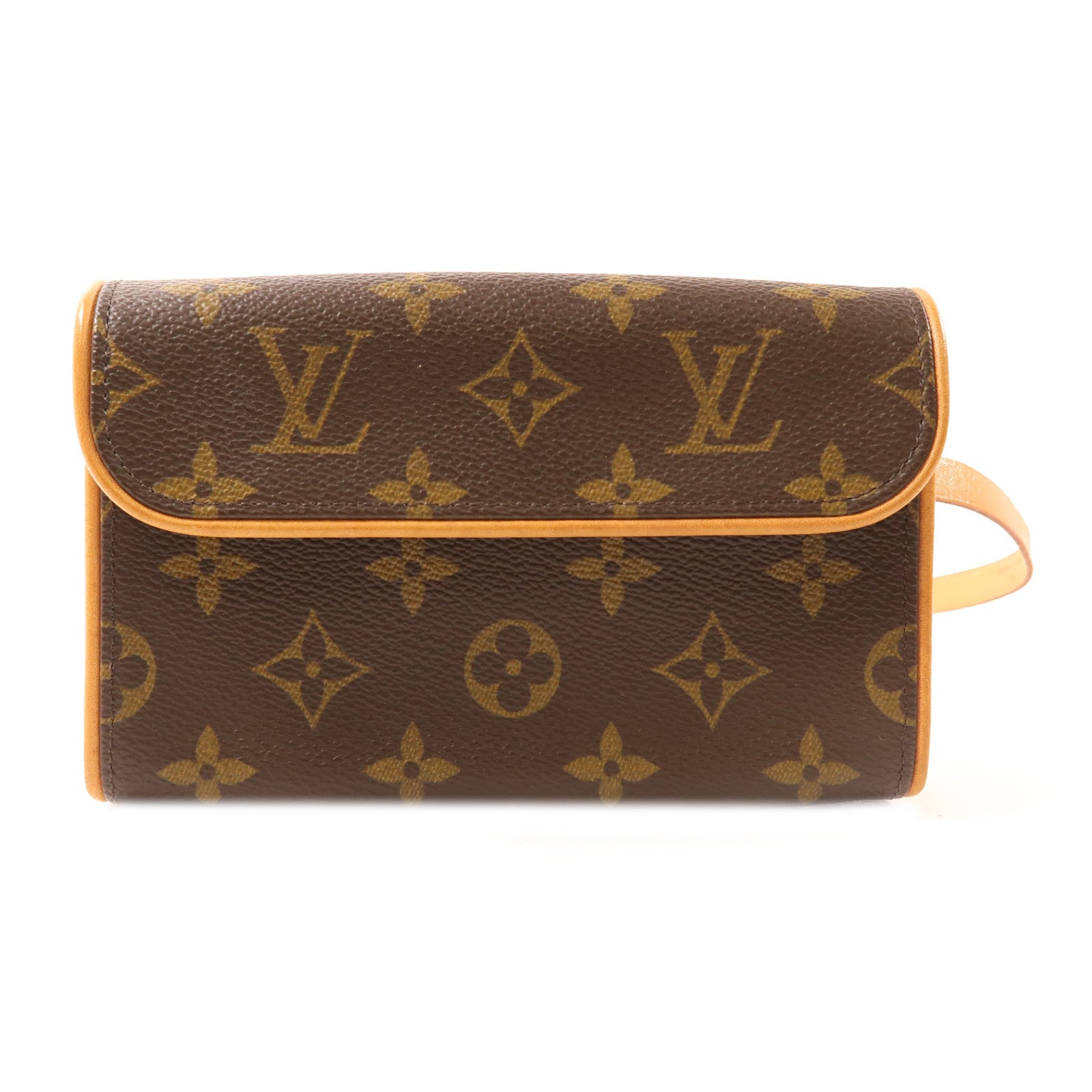 LOUIS VUITTON Monogram Pochette Florentine金扣腰包棕色