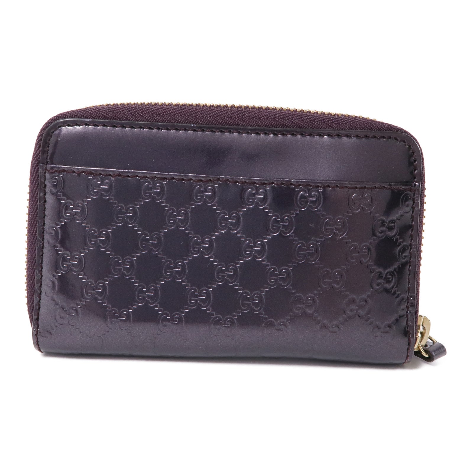 GUCCI 漆皮皮革Card Case金扣卡片套紫色