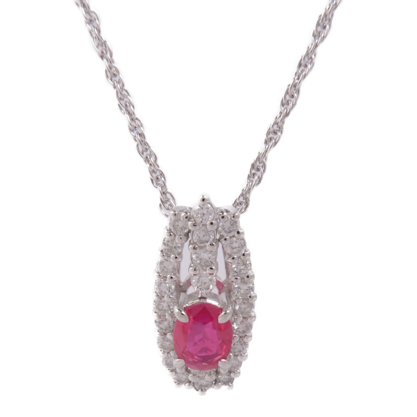 JEWELRY Ruby Diamond Necklace PT850 PT900 Platinum