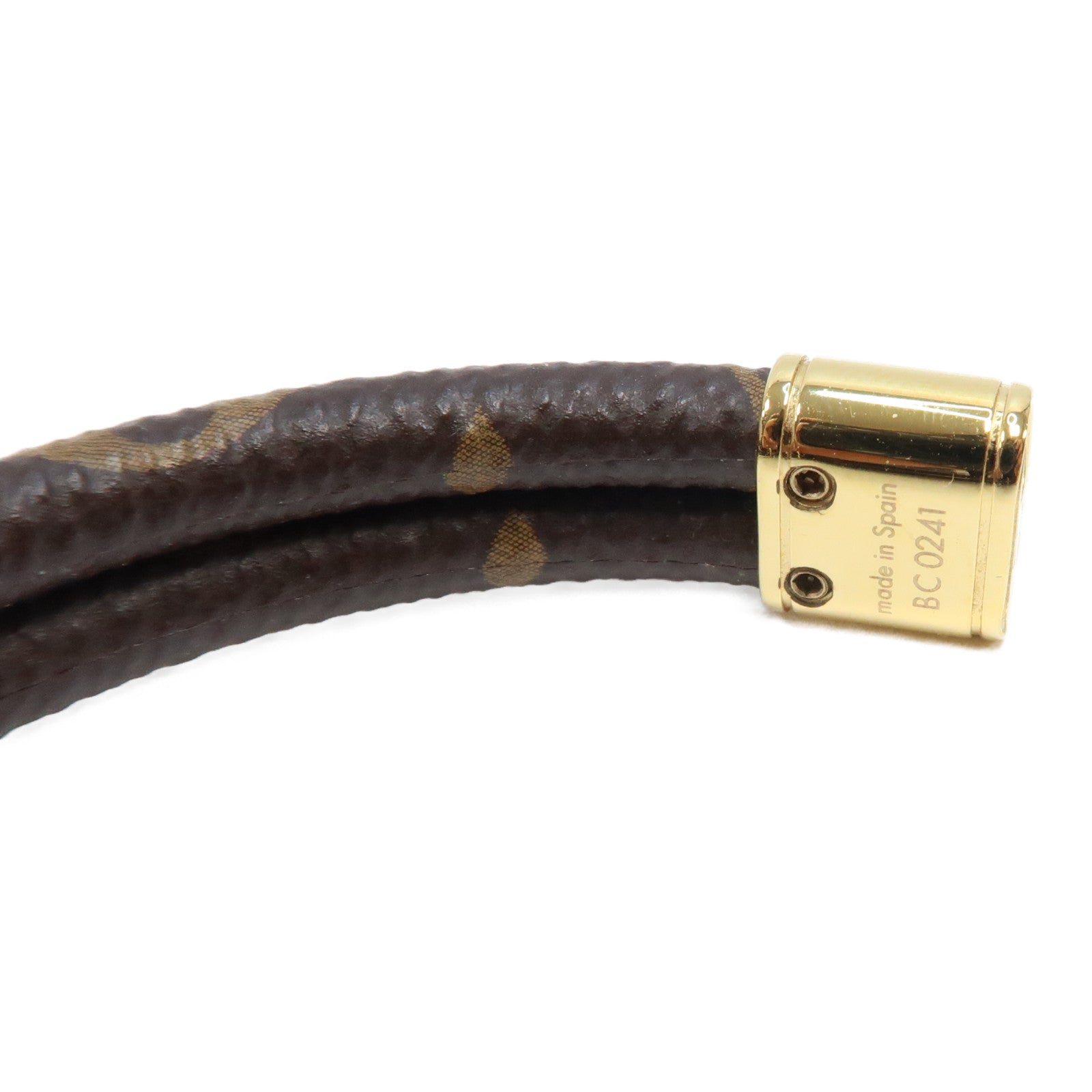 LOUIS VUITTON Monogram Keep It Twice Bracelet金扣手鐲啡色