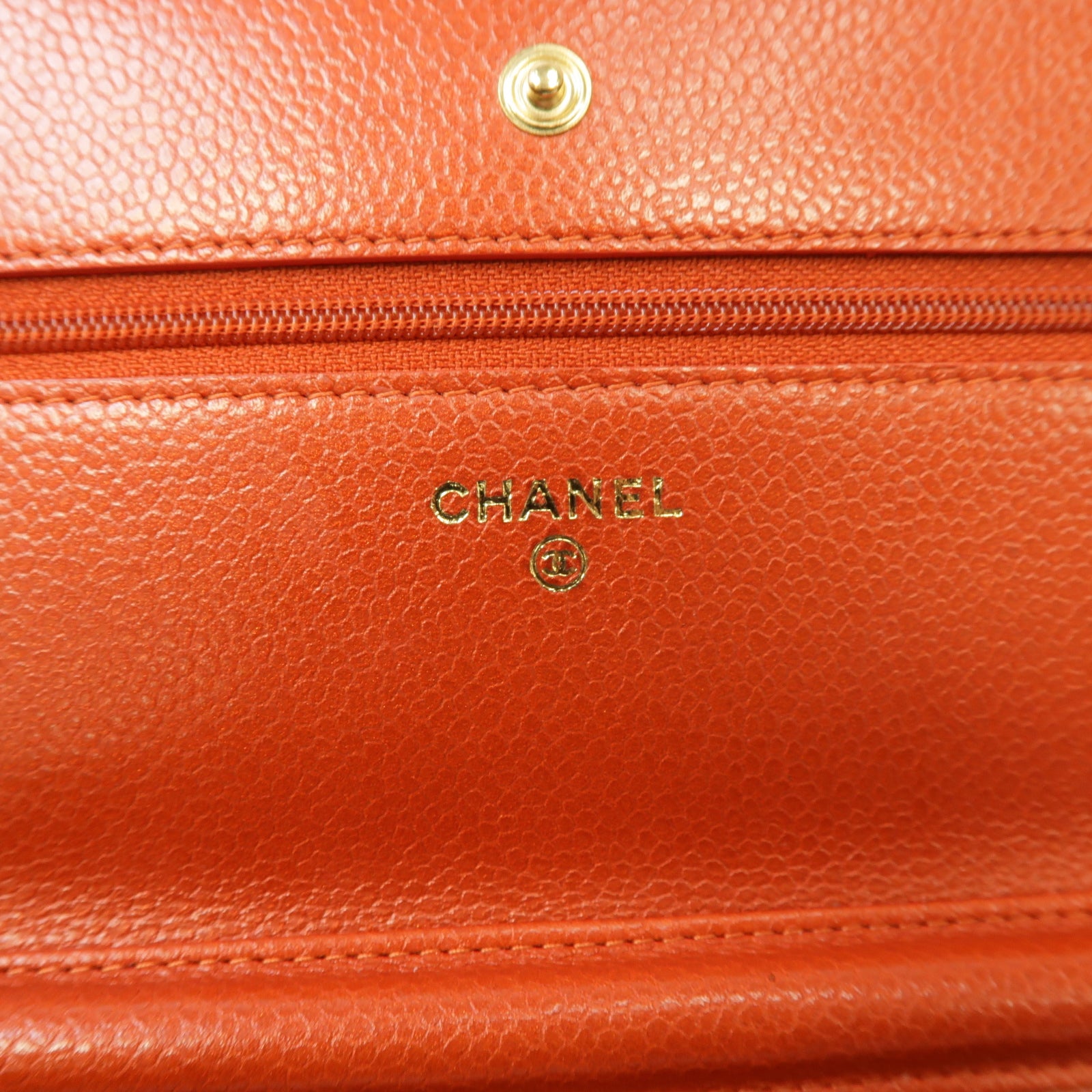 CHANEL 菱格Caviar皮革Classic WOC金扣鏈帶肩背袋紅色
