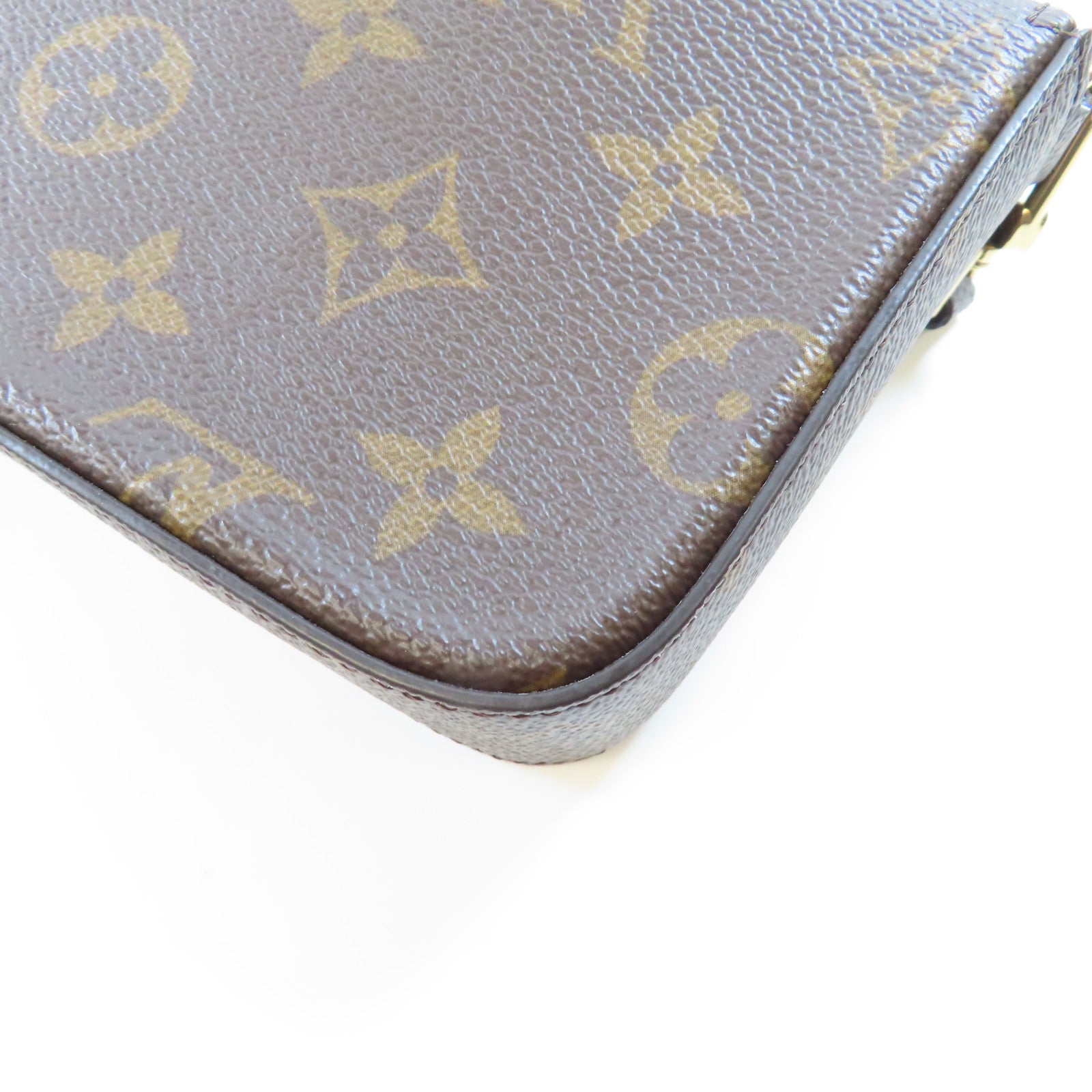 LOUIS VUITTON Monogram Felicie & Go金扣肩背袋棕色