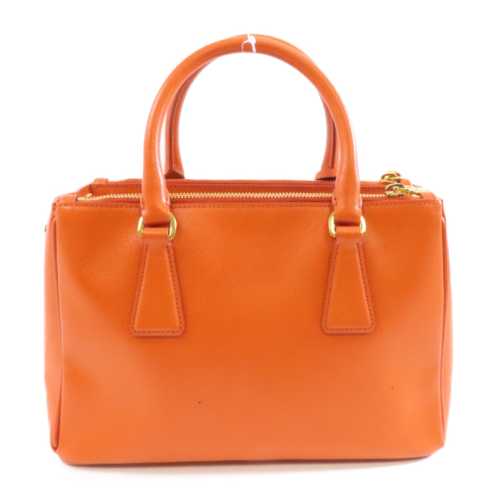 PRADA Saffiano皮革Kilker Bag金扣手挽肩背兩用袋橙色