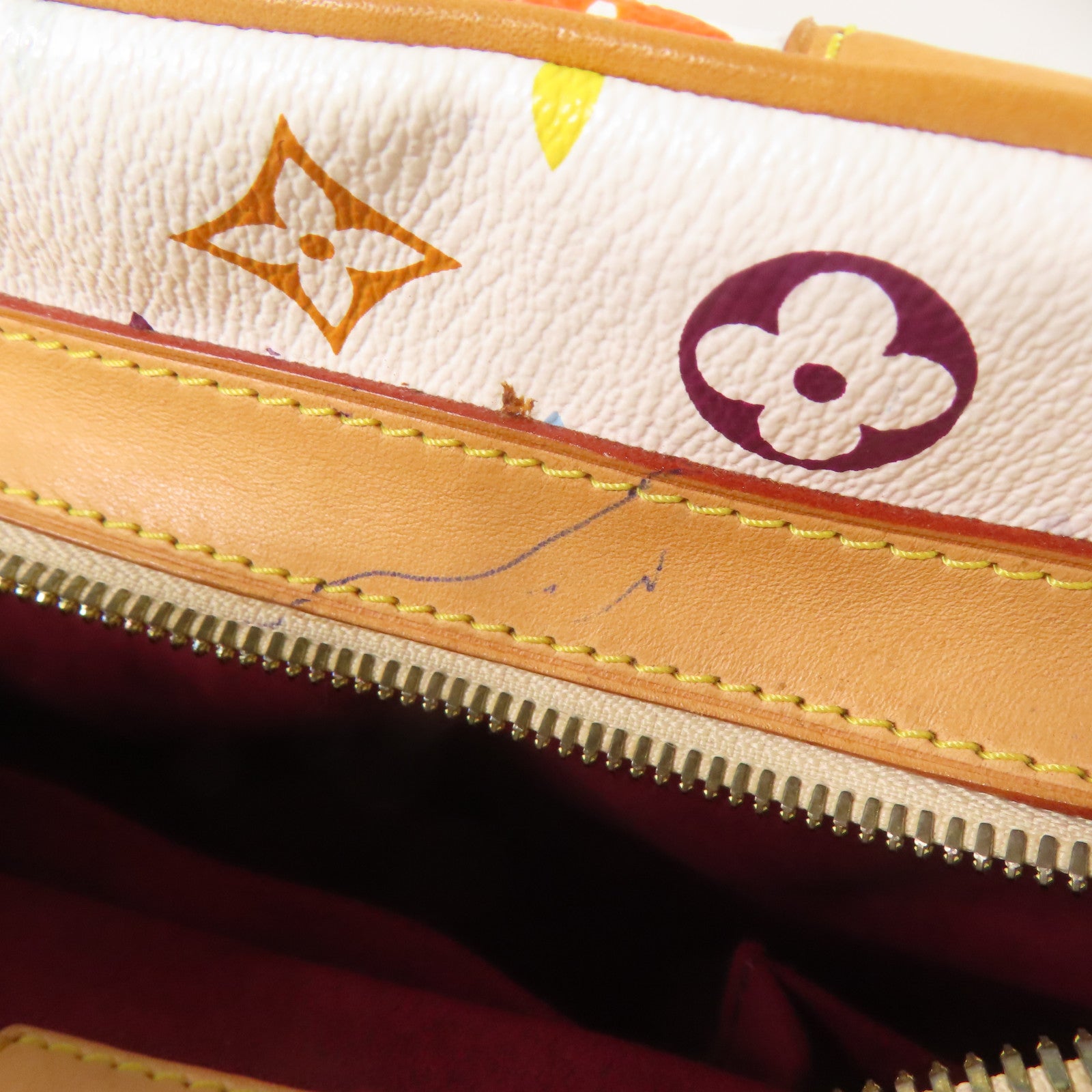 LOUIS VUITTON Monogram Multicolore Claudia金扣肩背袋白色/彩色
