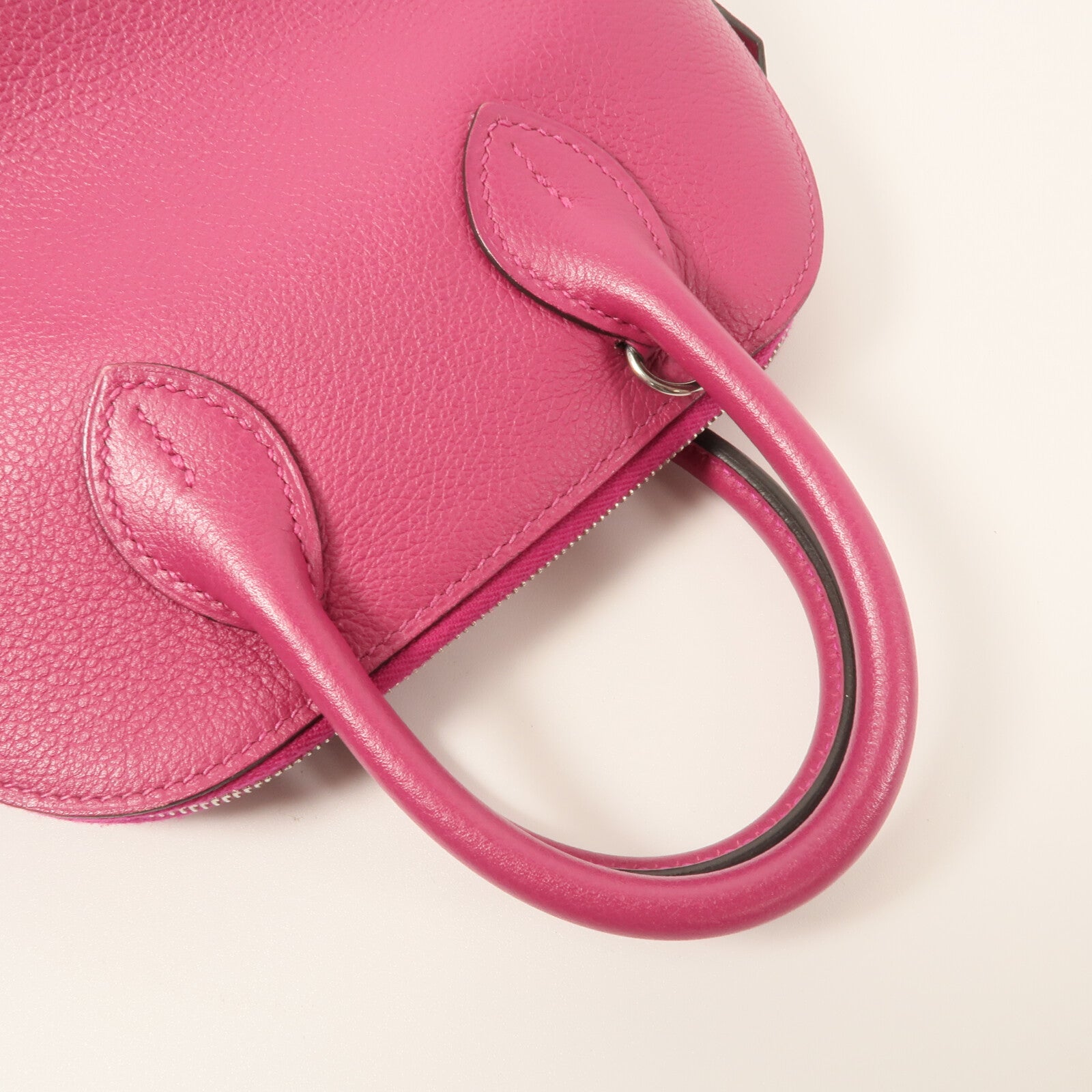 HERMES Evercolor皮革Mini Bolide 1923手挽肩背兩用袋Rose Pourpre