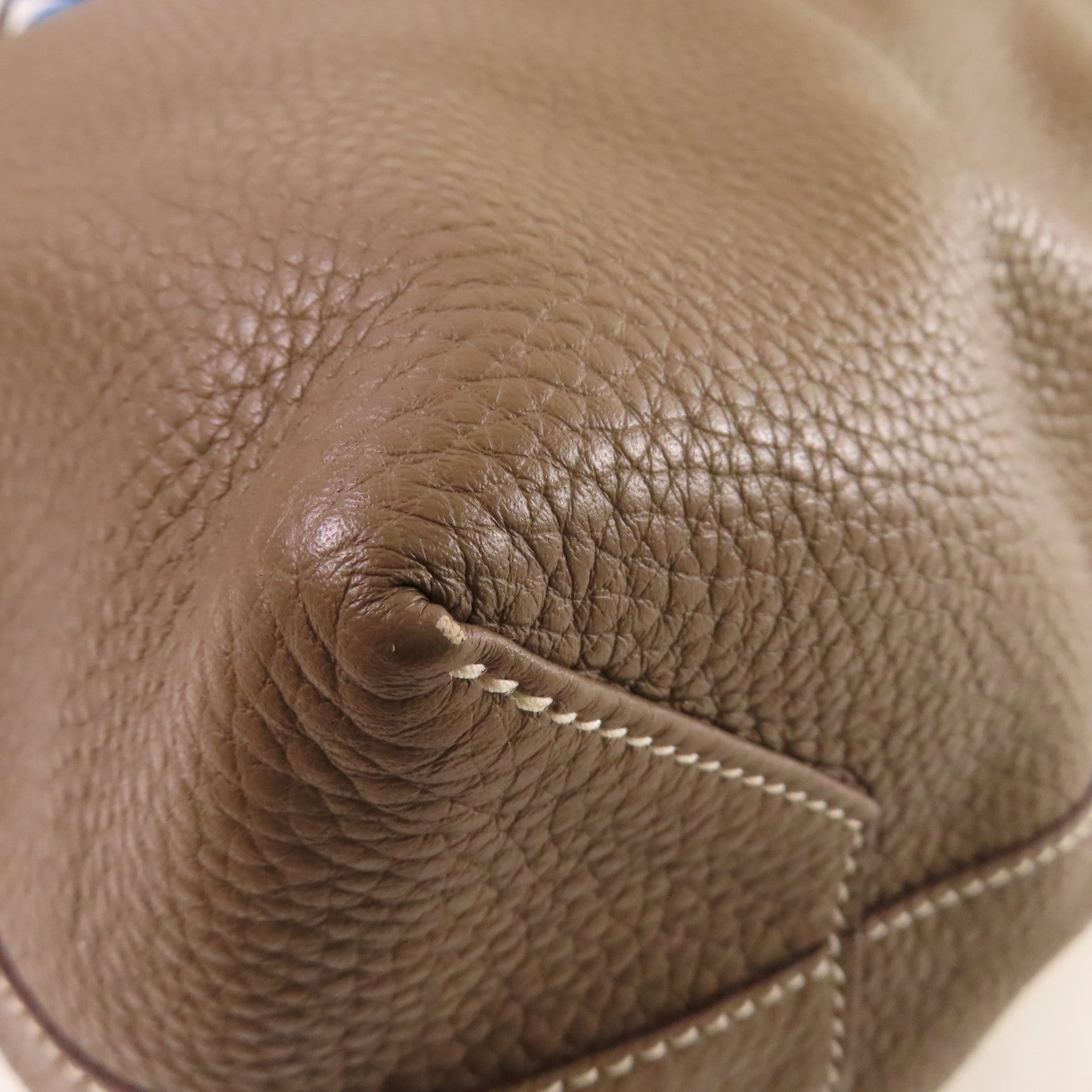 HERMES 【激減優惠】Togo皮革Double Sens Shoulder Bag肩背袋藍色/啡色
