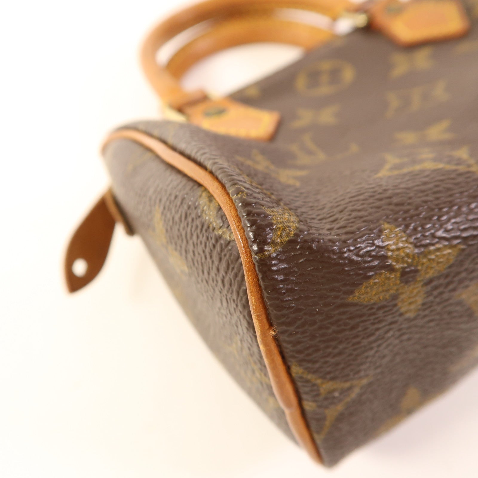 LOUIS VUITTON Monogram Speedy Mini金扣手挽袋棕色