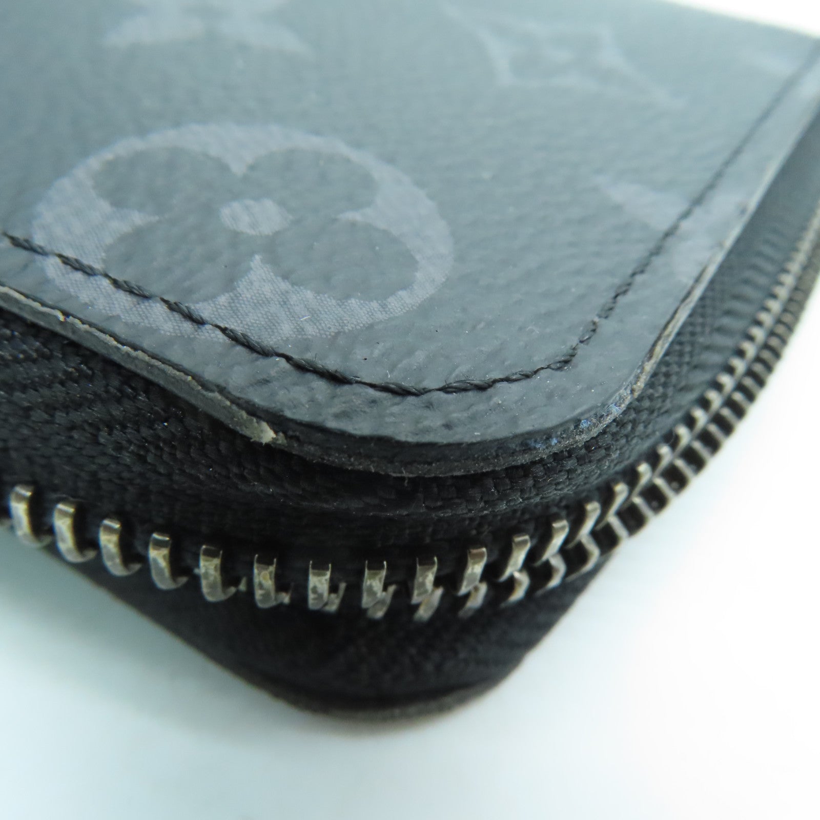 LOUIS VUITTON Monogram Eclipse Long pocketbook silver buckle long wallet black
