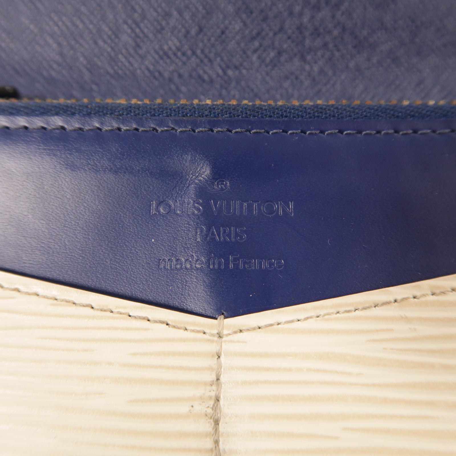 LOUIS VUITTON LV SHW Long Wallet Epi Navy/White