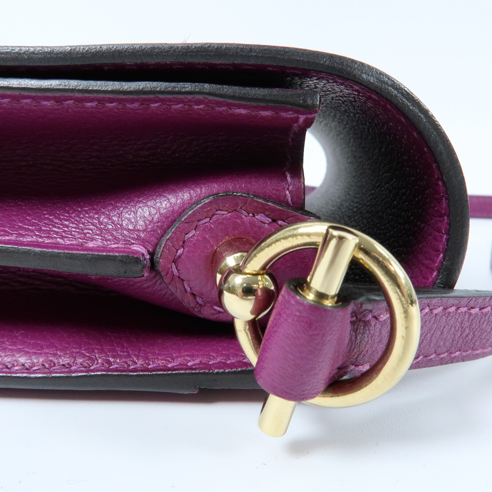 HERMES Evercolor皮革Mini Roulis金扣肩背袋Anemone