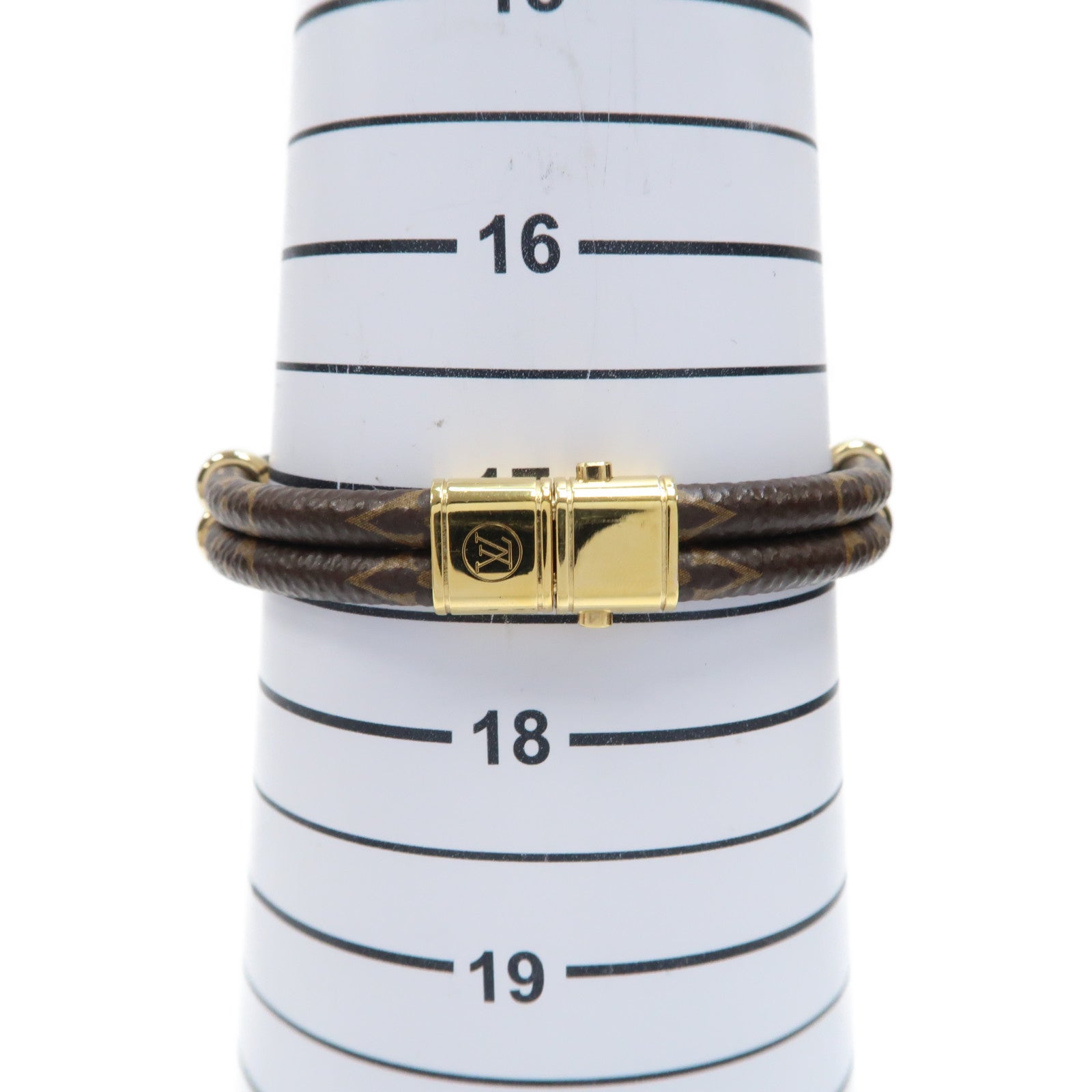 LOUIS VUITTON Monogram Keep It Twice Bracelet金扣手鐲啡色