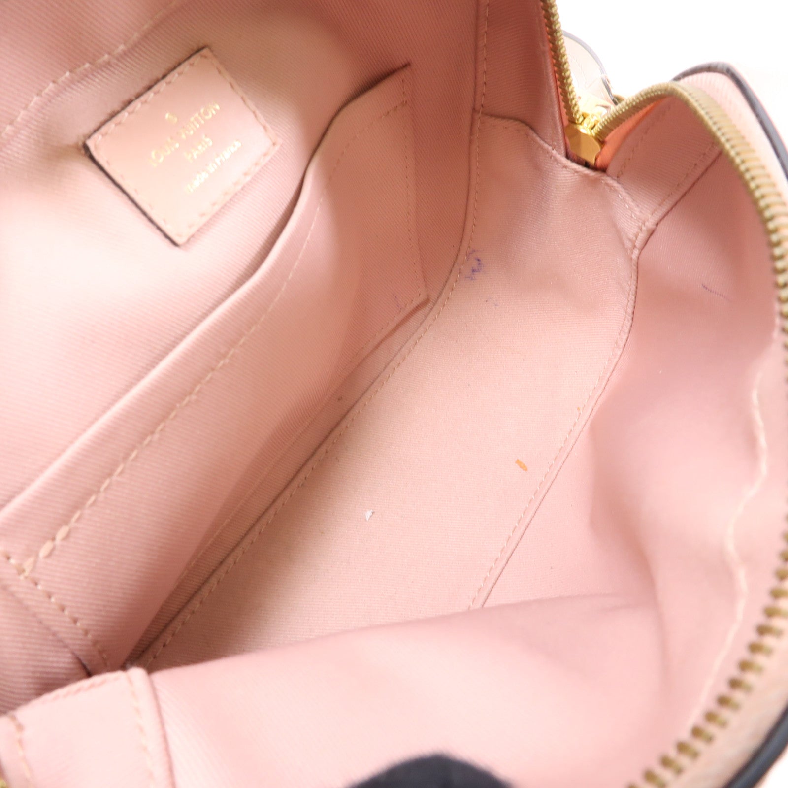 LOUIS VUITTON Monogram Saintonge金扣手挽肩背兩用袋啡色/粉紅色
