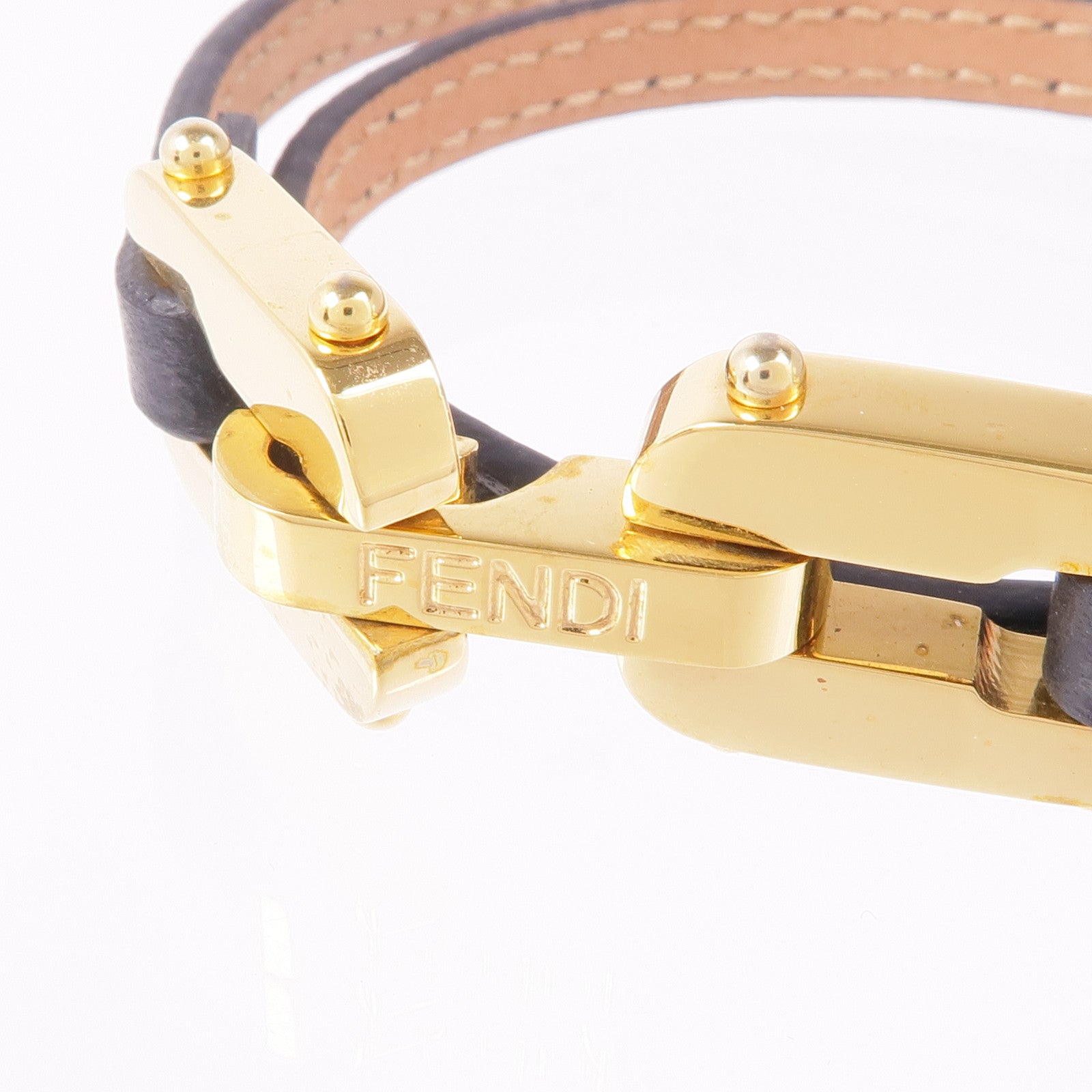 FENDI 牛皮皮革Bracelet金扣手帶