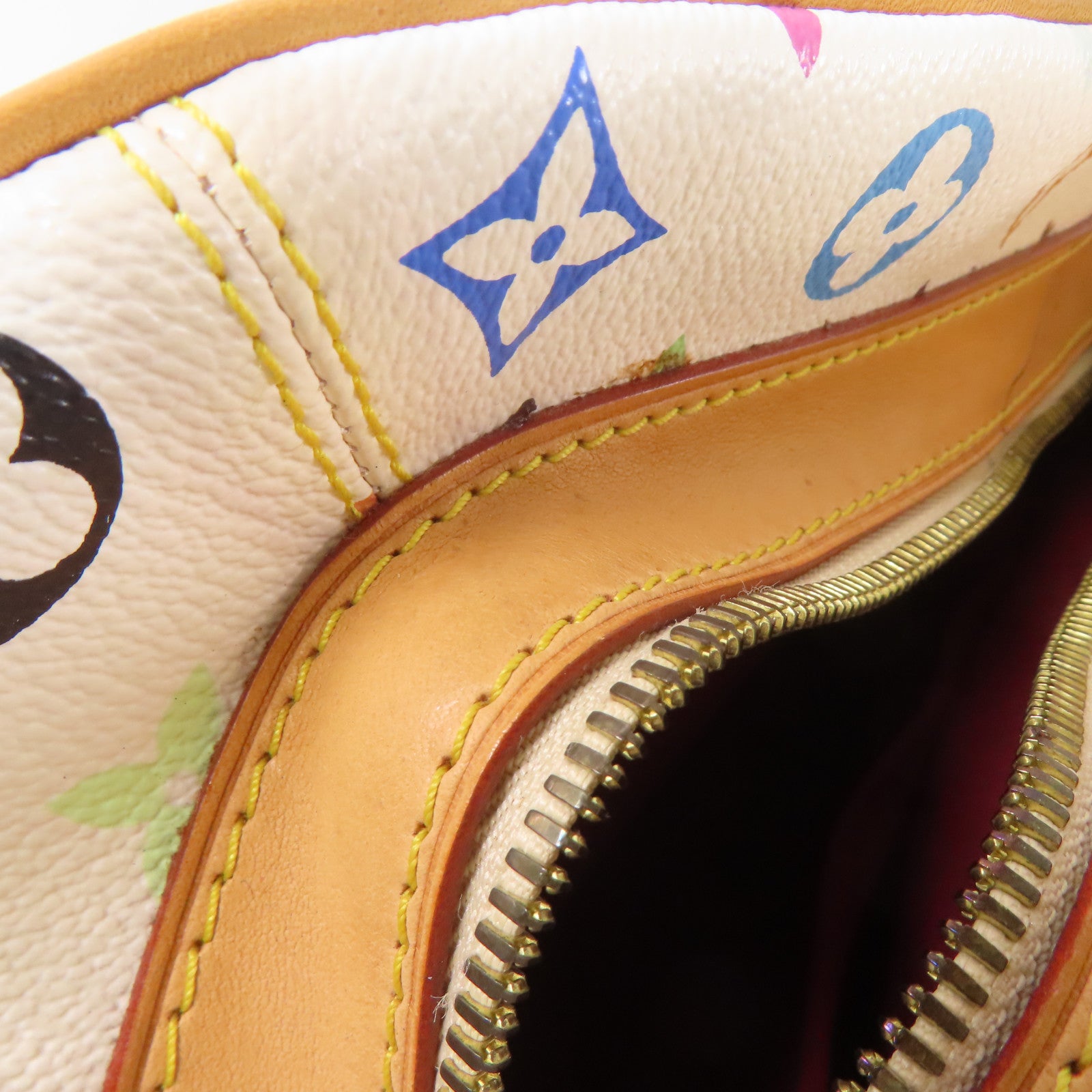 LOUIS VUITTON Monogram Multicolore Claudia金扣肩背袋白色/彩色